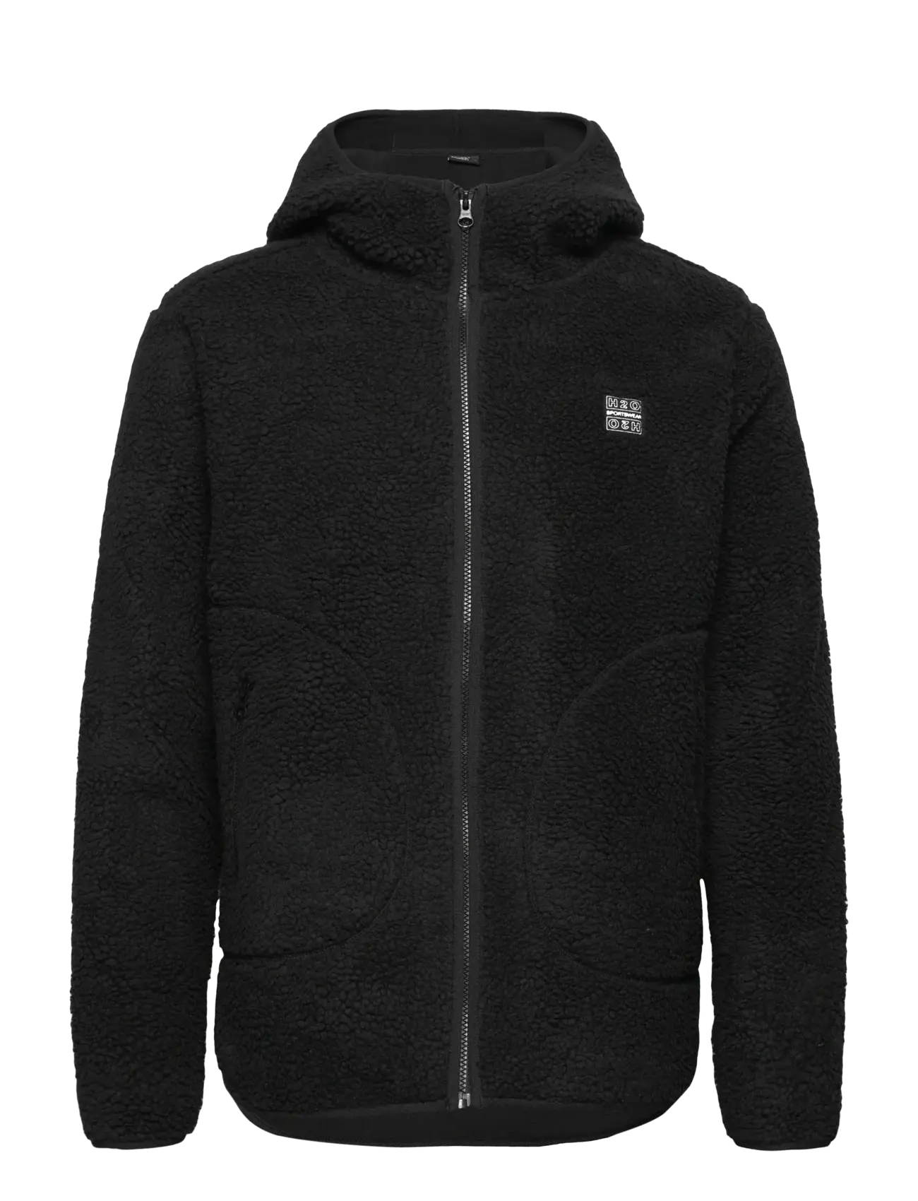 H2O Langli Hooded Pile Jacket, S, Sweatshirts & Hoodies, Schwarz - Fleeces Midlayers, Männerswear
