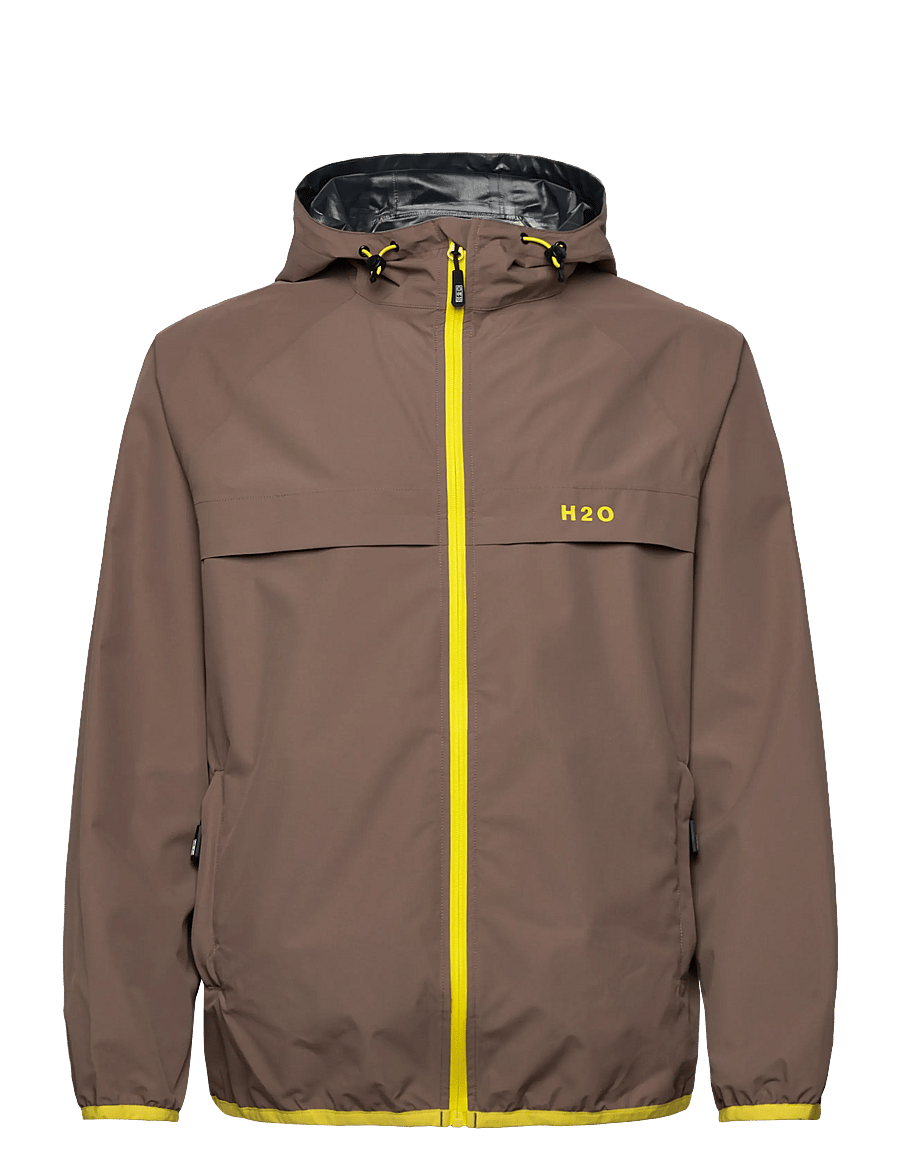 H2O - Rømø Festival LW Rain Jacket - pack - sadetakit - dusty oak/just yellow - 1