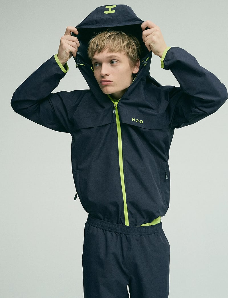 H2O - Rømø Festival LW Rain Jacket - pack - regenmäntel - navy/lime - 0