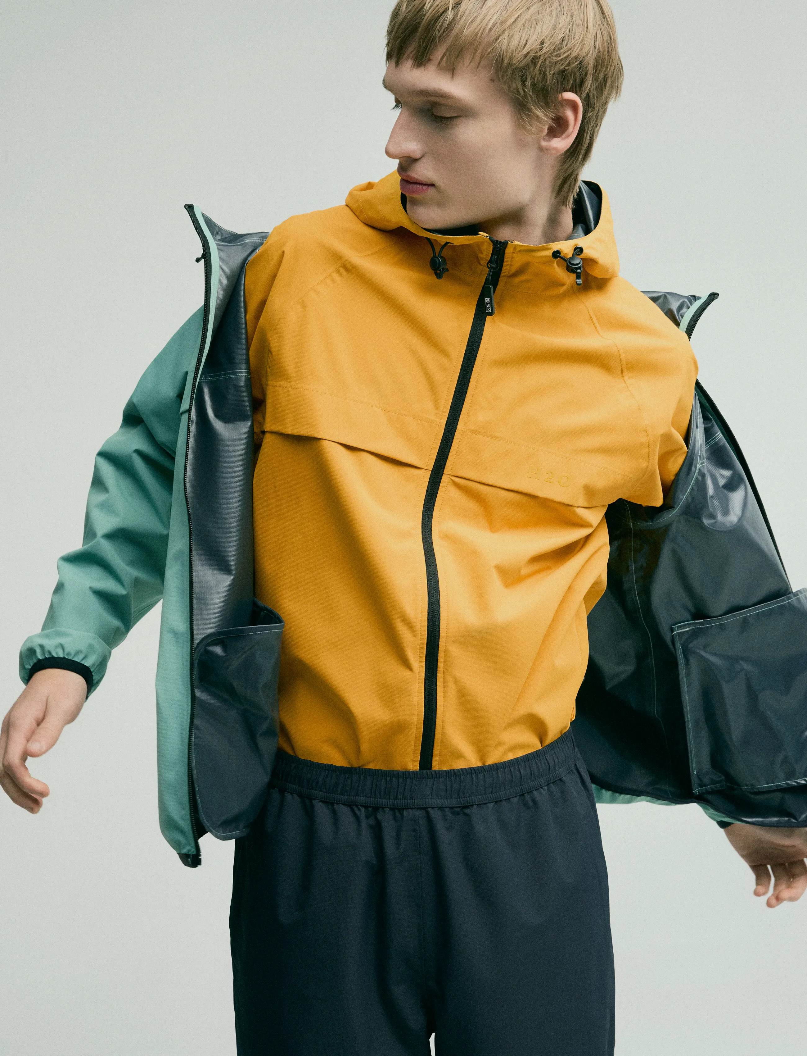 H2O Rømø Lw Rain Jacket - Packable, XL, Yellow, Regntøj > Regnfrakker, Herre