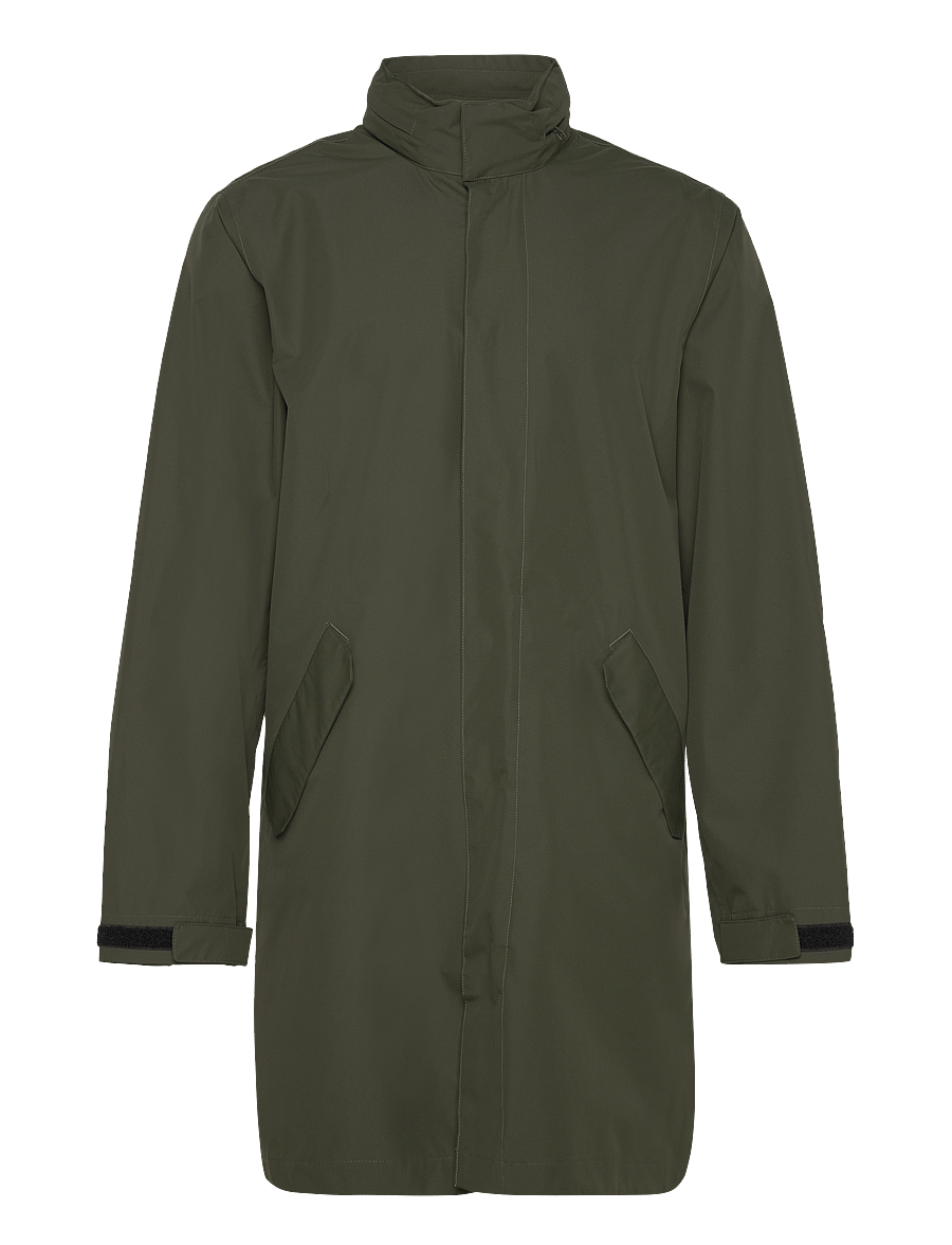 H2O - Rømø Logo LW Rain Long Jacket - regnjakker - army - 0