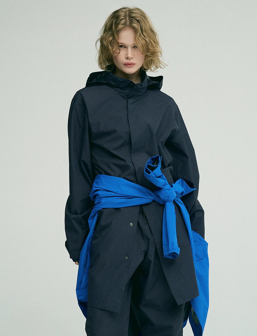 H2O - Rømø Logo LW Rain Long Jacket - rain coats - navy - 0
