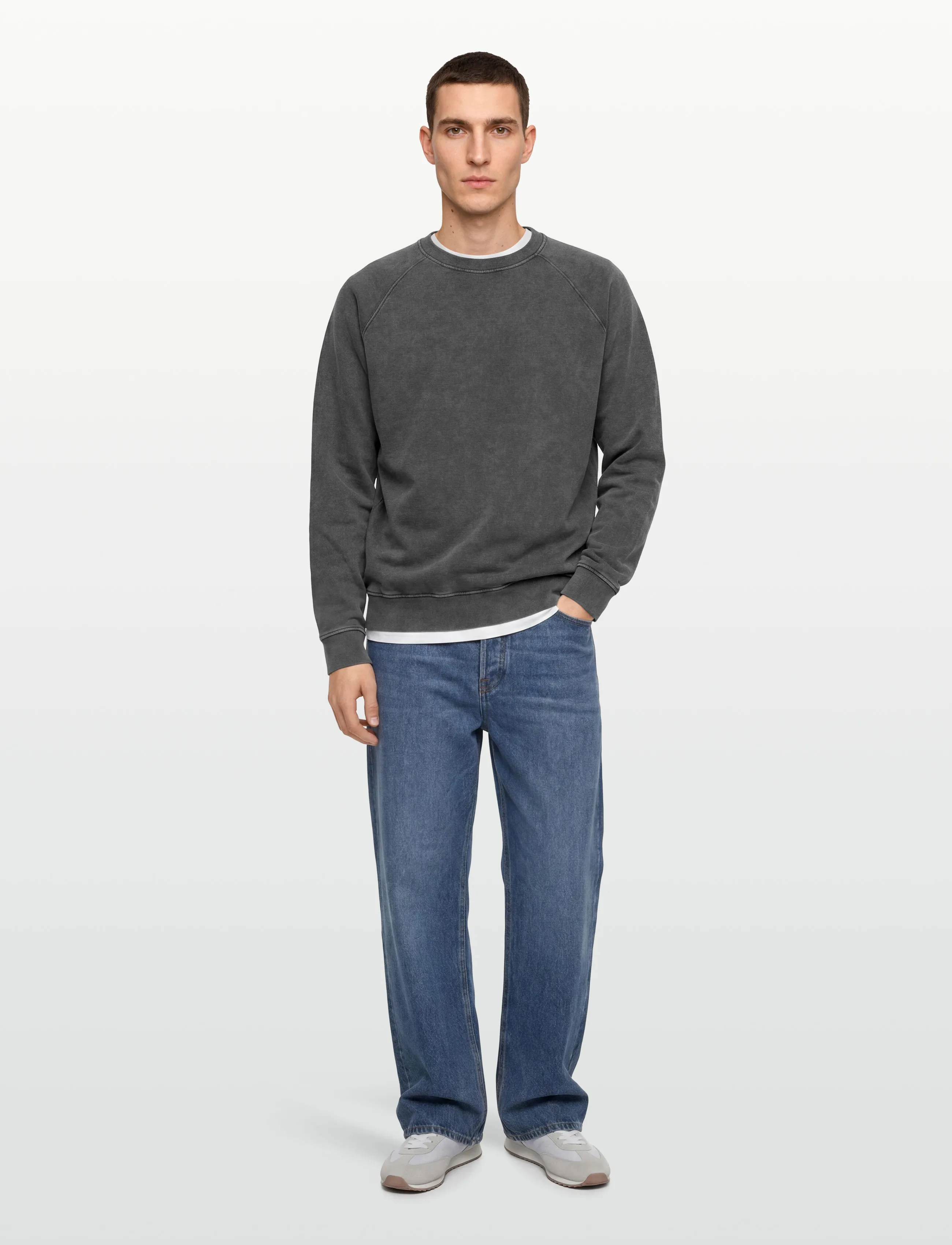 H2O Thule Oversize Sweat O'neck, Mænd, Oversize Vasket Sweatshirt, Grå, Str: L