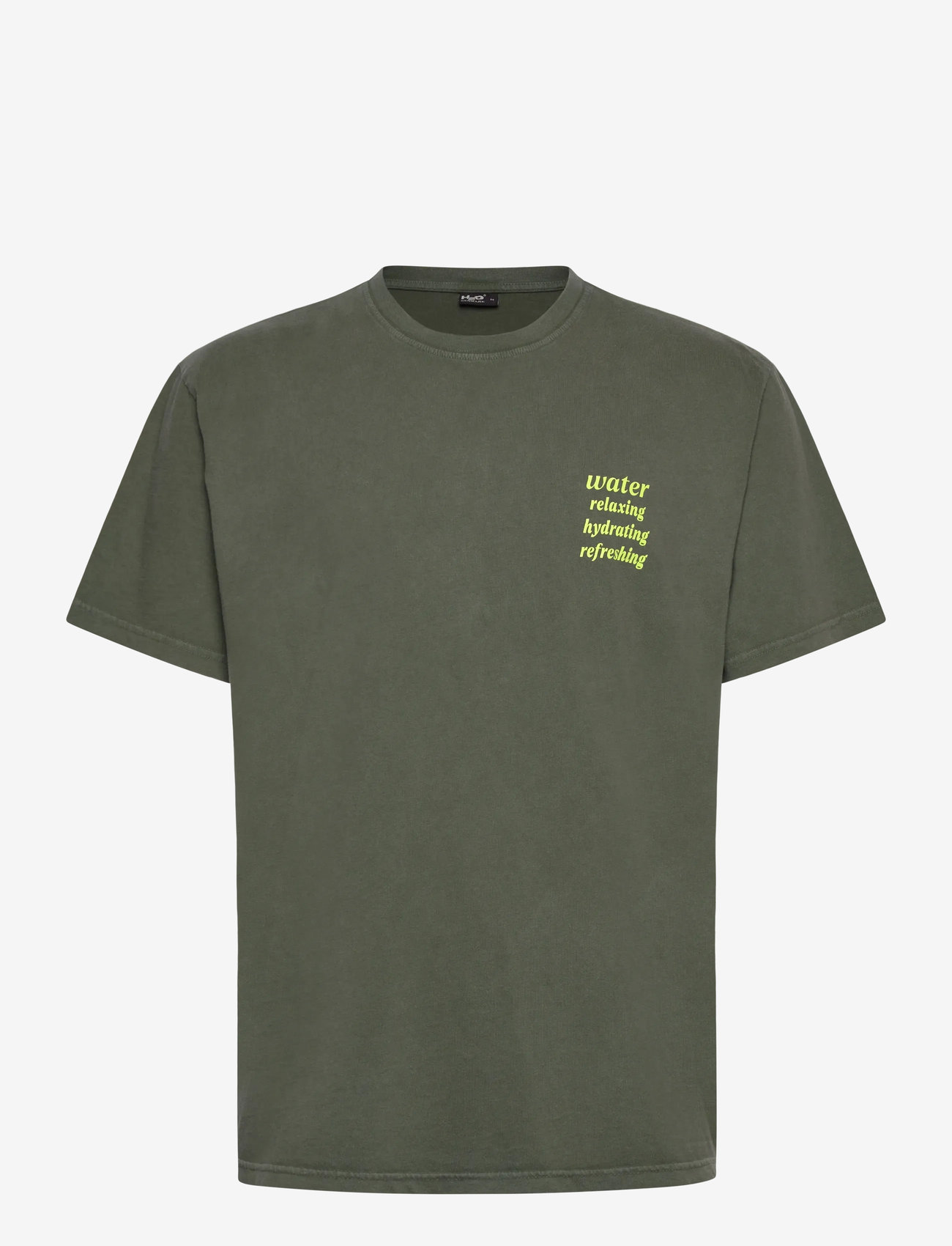 H2O - Kap Dan Tee Print - efterårstøj - army/acid lime - 0