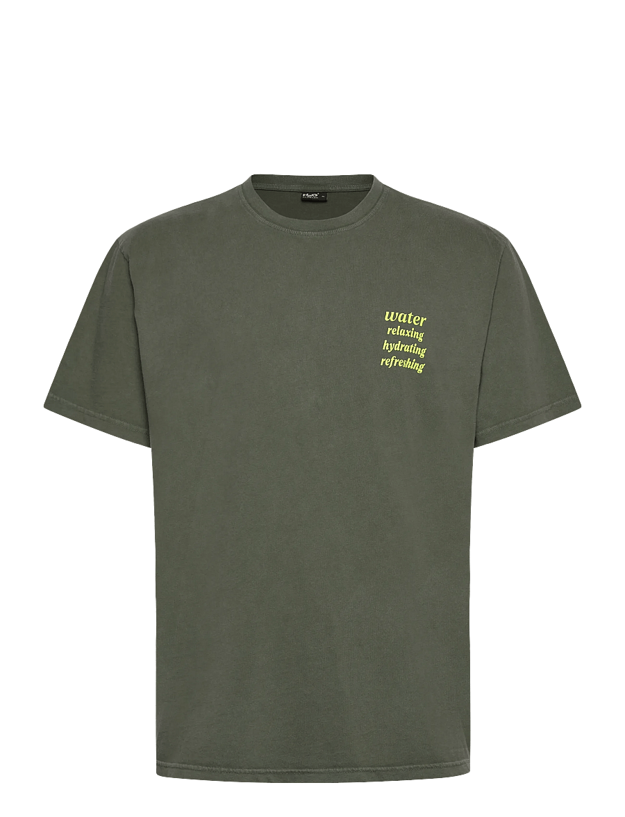 H2O - Kap Dan Tee Print - kortærmede t-shirts - army/acid lime - 0
