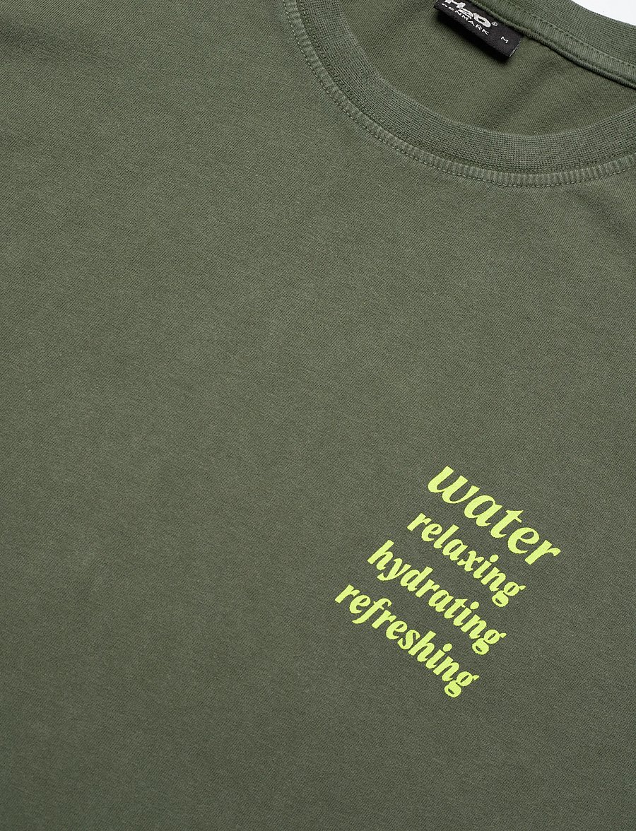 H2O - Kap Dan Tee Print - kortærmede t-shirts - army/acid lime - 2