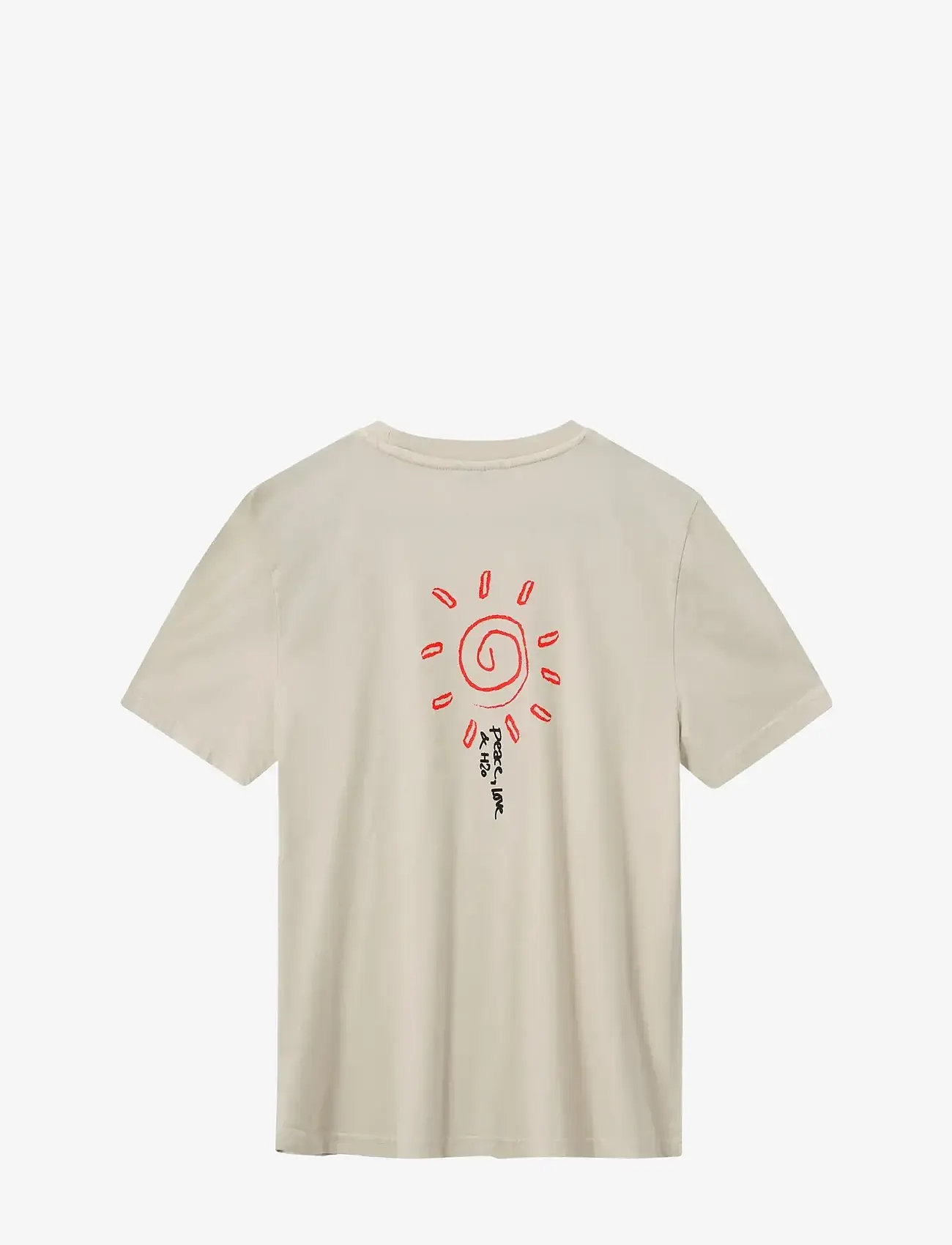 H2O - Kap Dan Tee Print - efterårstøj - chalk/salsa - 1