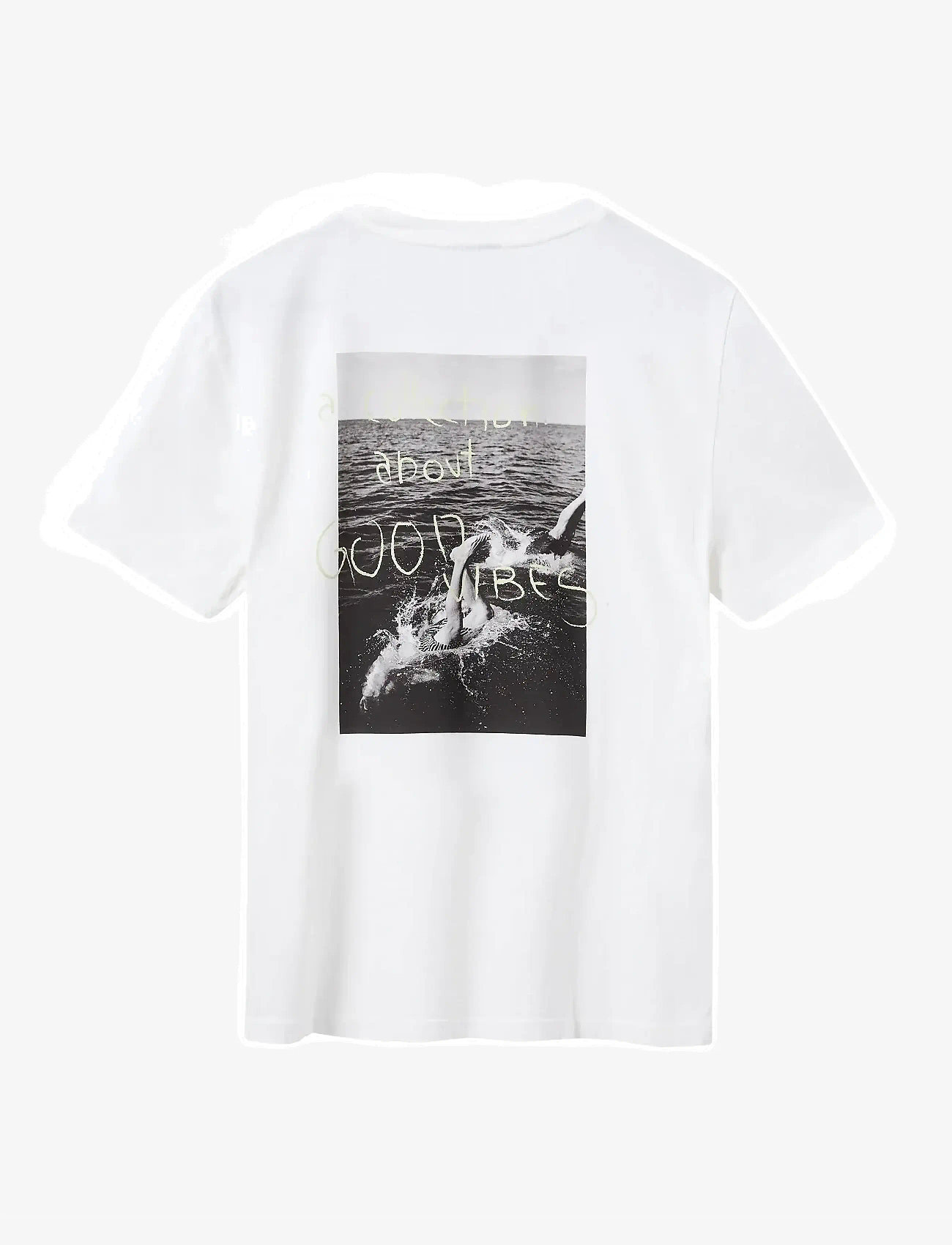 H2O - Kap Dan Tee Print - efterårstøj - white/lime - 1