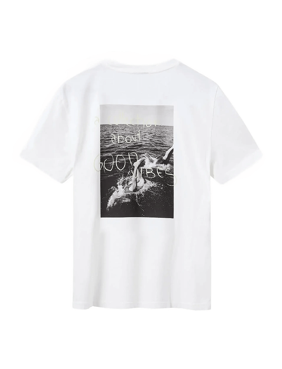 H2O - Kap Dan Tee Print - kurzärmelige t-shirts - white/lime - 1