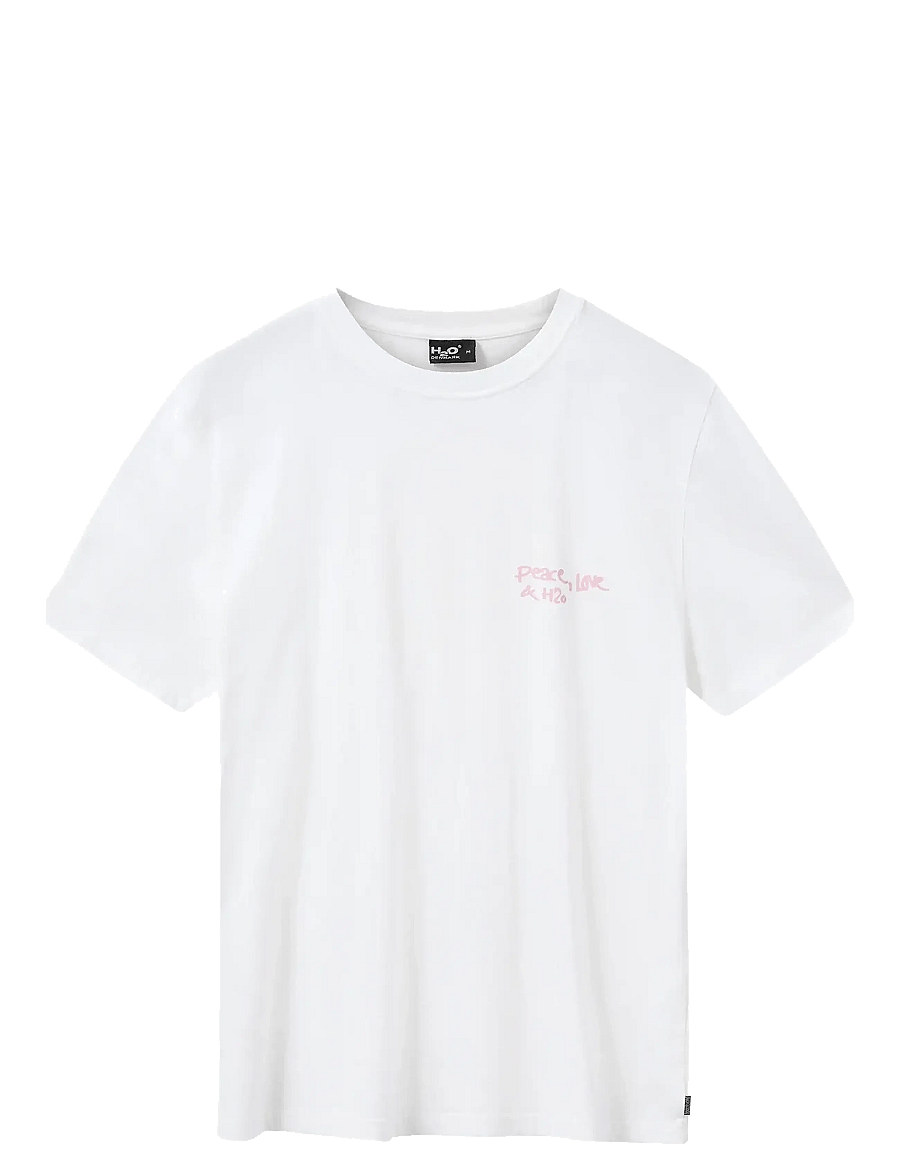 H2O - Kap Dan Tee Print - kortärmade t-shirts - white/pink - 0