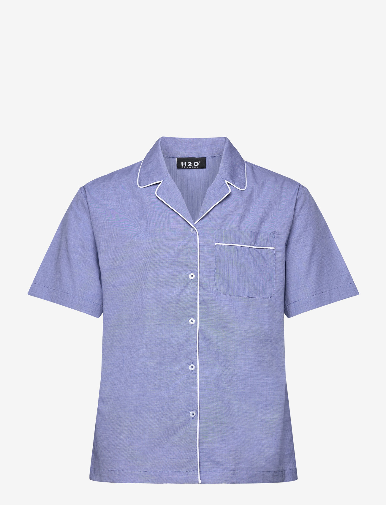 H2O - Rønne Essential Pajamas Shirt - pidžaama topid - blue - 0
