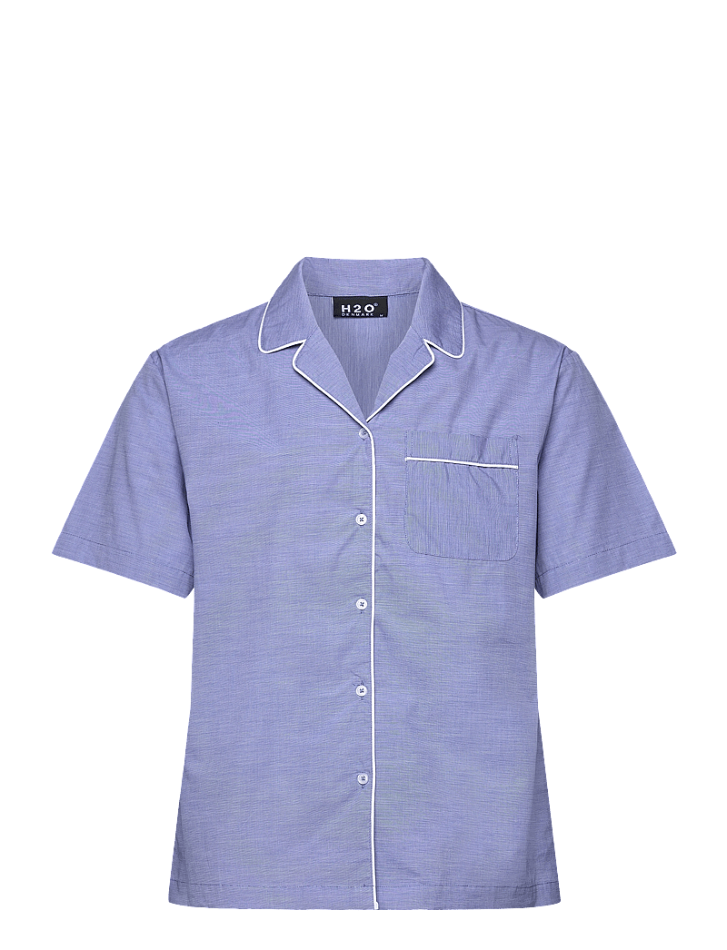 H2O - Rønne Essential Pajamas Shirt - pidžaama topid - blue - 0