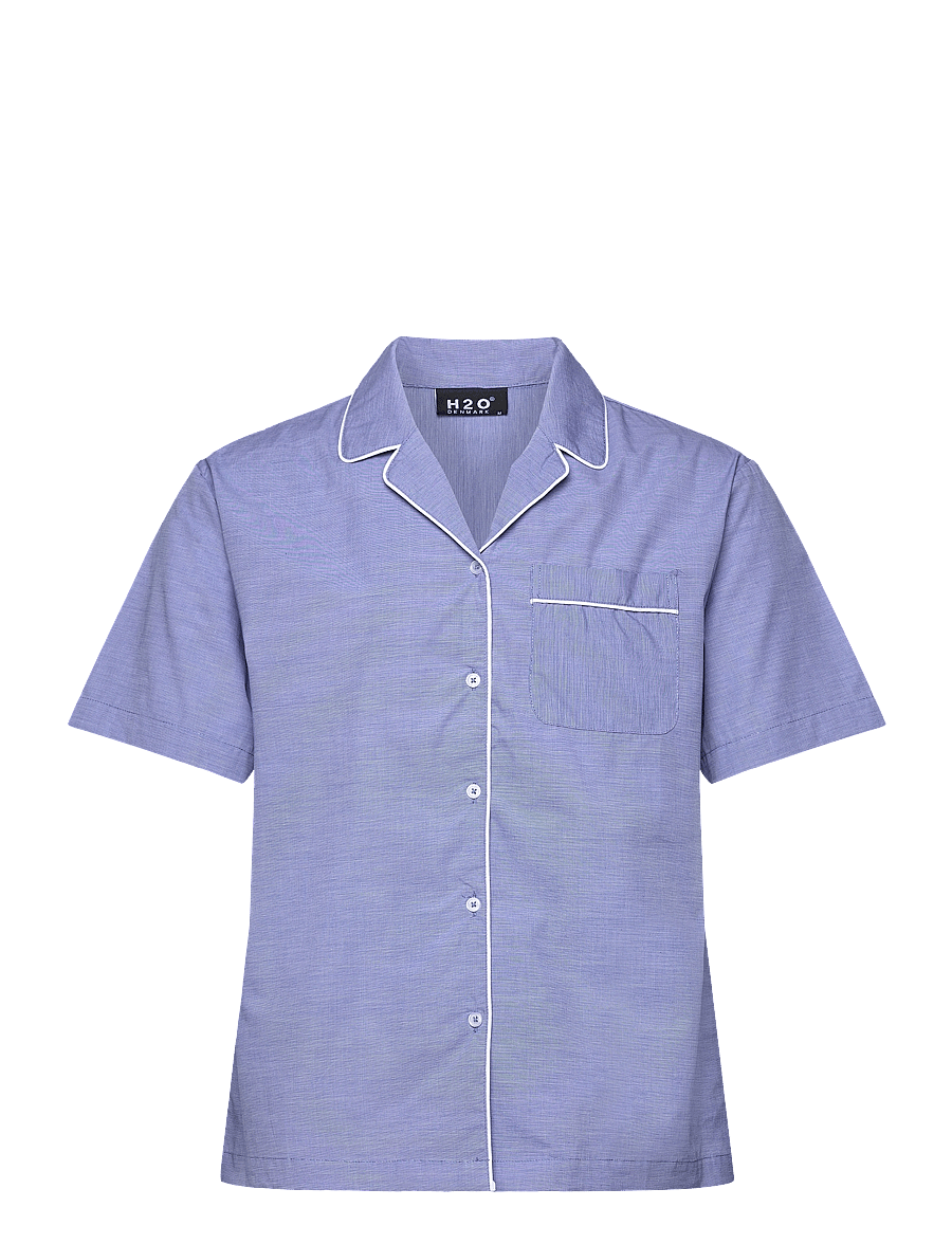 H2O - Rønne Essential Pajamas Shirt - nattrøjer - blue - 0