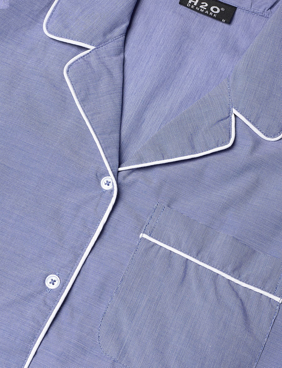 H2O - Rønne Essential Pajamas Shirt - nattrøjer - blue - 3