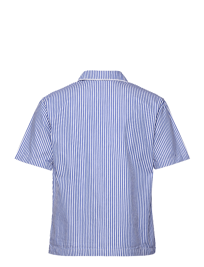 H2O - Rønne Essential Pajamas Shirt - pyjamasöverdelar - blue/white stripe - 1