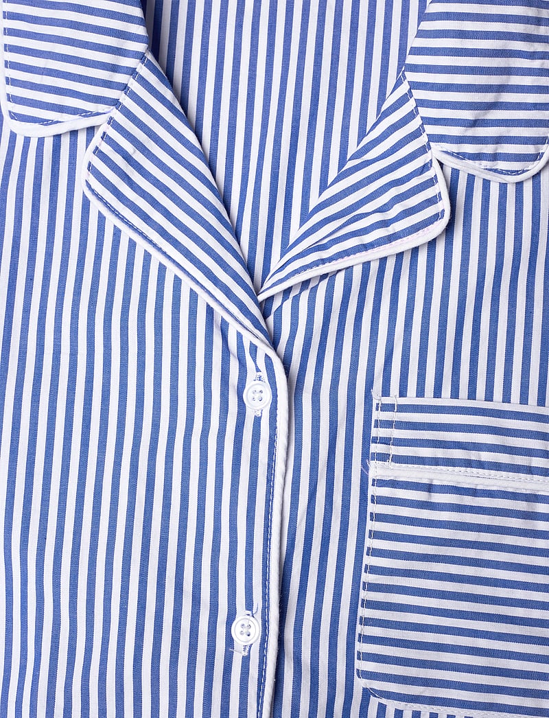 H2O - Rønne Essential Pajamas Shirt - pyjamasöverdelar - blue/white stripe - 2