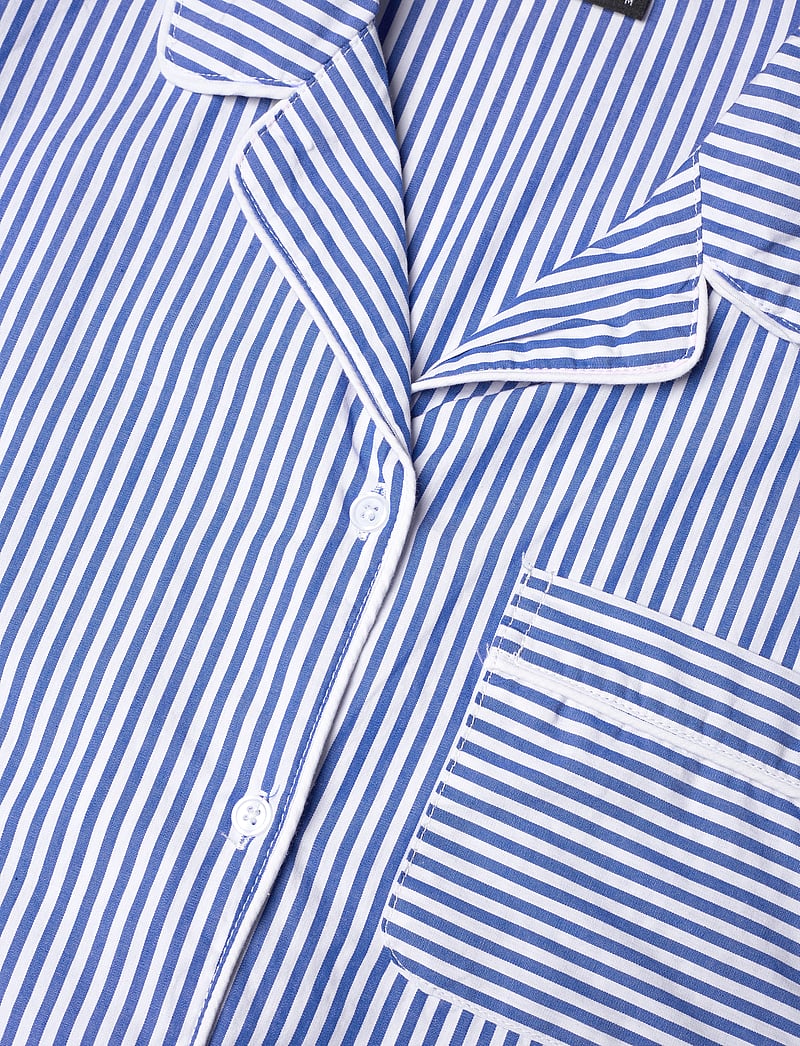 H2O - Rønne Essential Pajamas Shirt - pyjamasöverdelar - blue/white stripe - 3