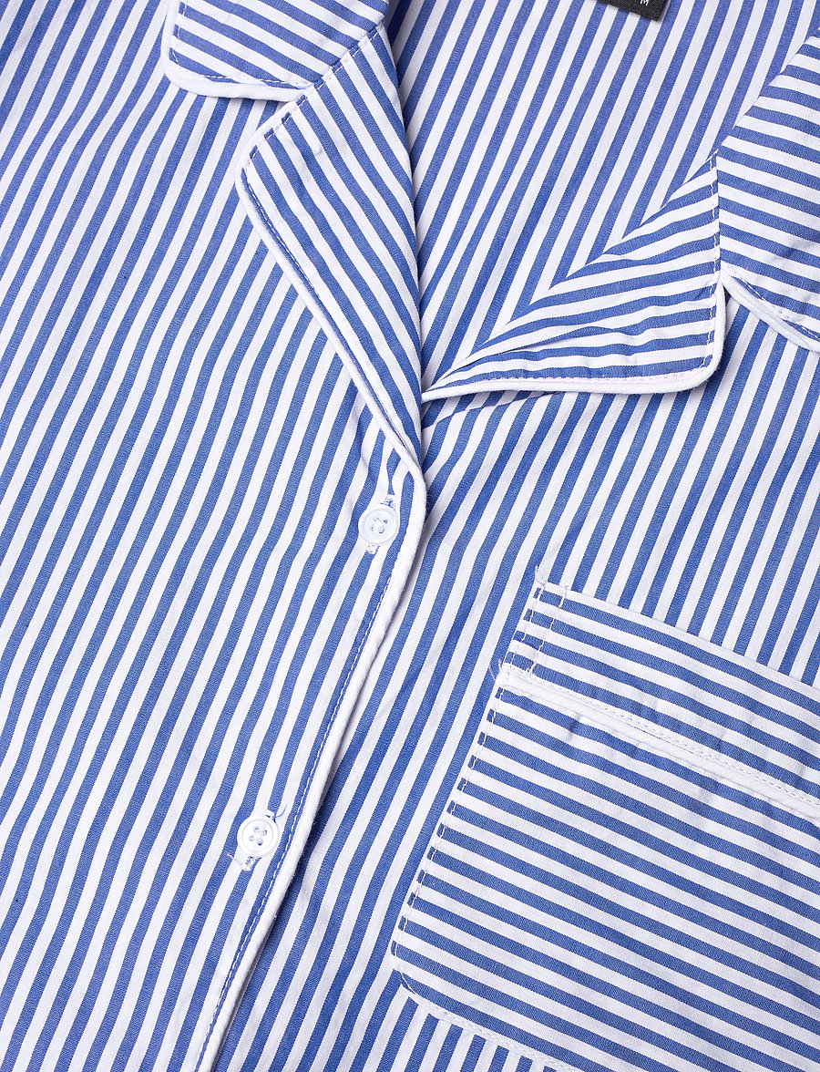 H2O - Rønne Essential Pajamas Shirt - pyjama tops - blue/white stripe - 3