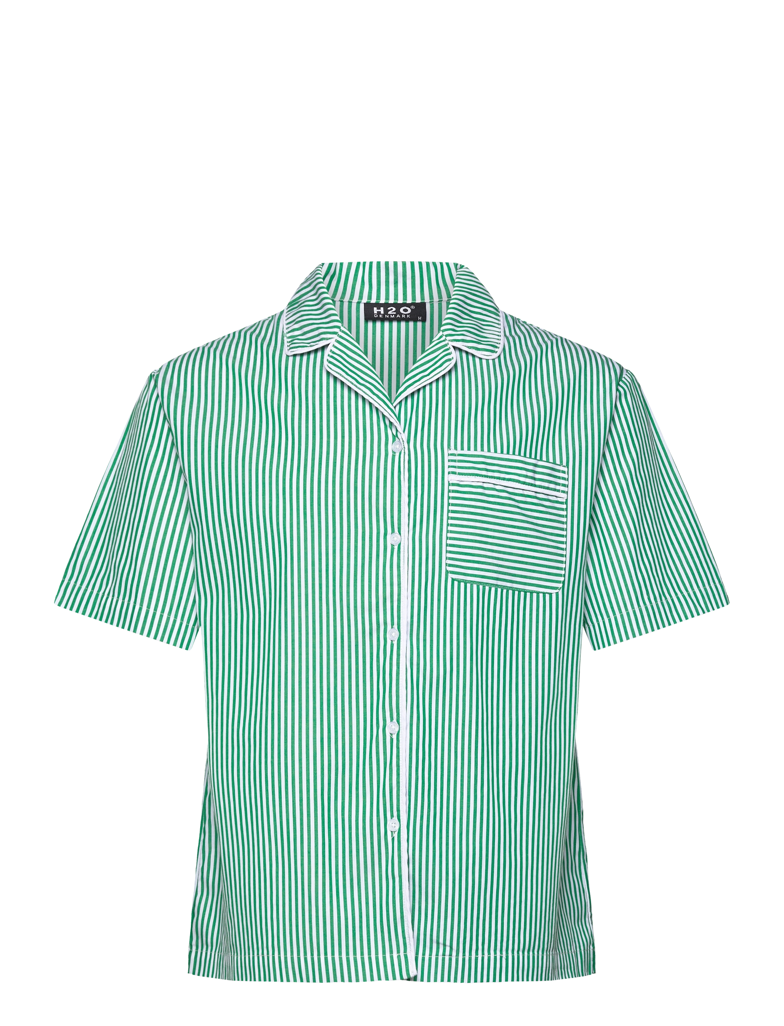 H2O Rønne Essential Pajamas Shirt, S, Night & Loungewear, Grün - Pyjama Oberteile, Männerswear