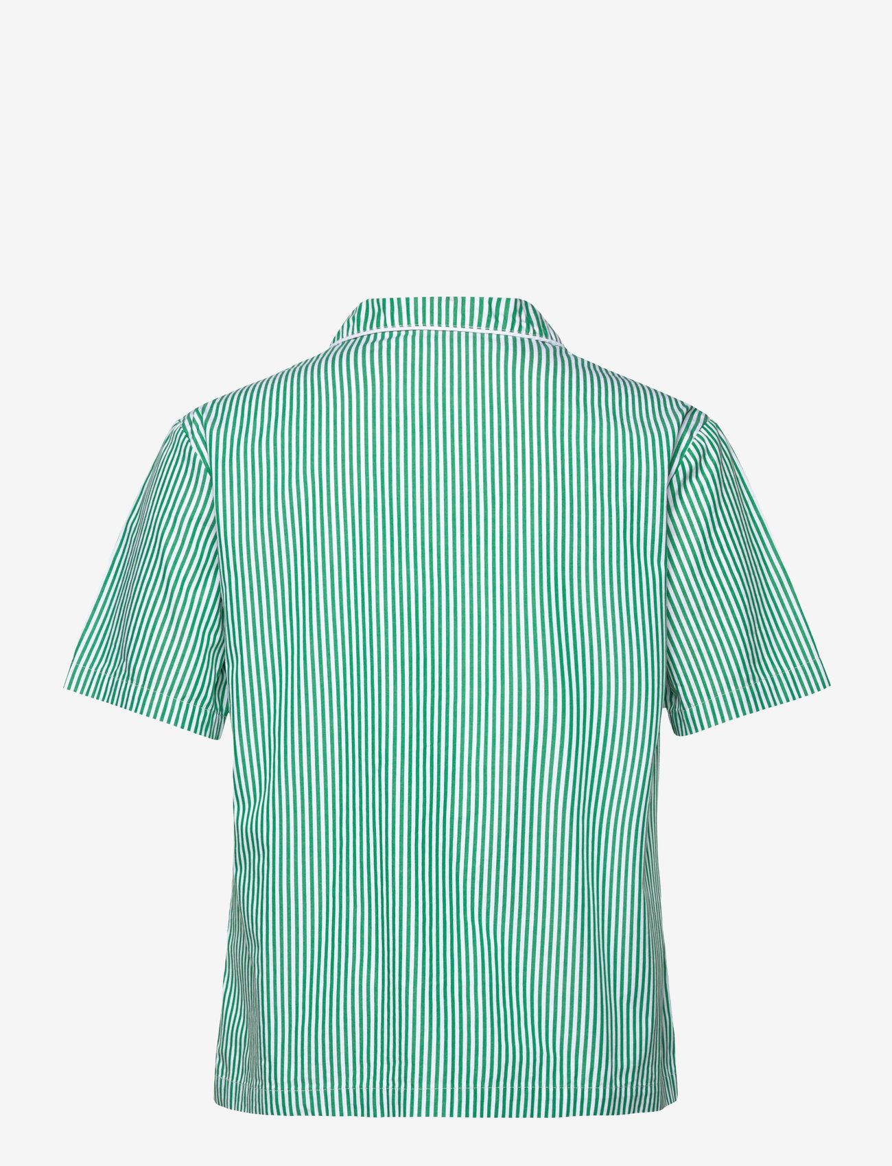 H2O - Rønne Essential Pajamas Shirt - pyjamasöverdelar - green/white - 1