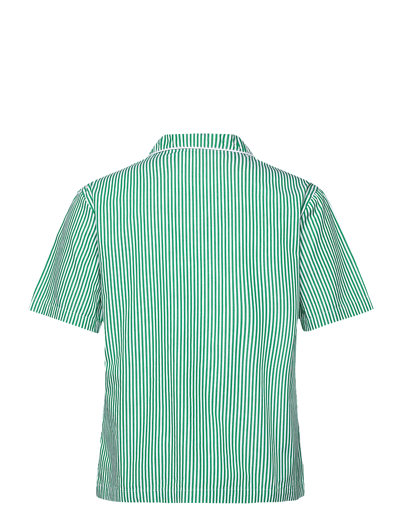 H2O - Rønne Essential Pajamas Shirt - pyjamasöverdelar - green/white - 1