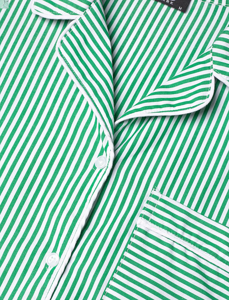H2O - Rønne Essential Pajamas Shirt - pyjamasöverdelar - green/white - 3