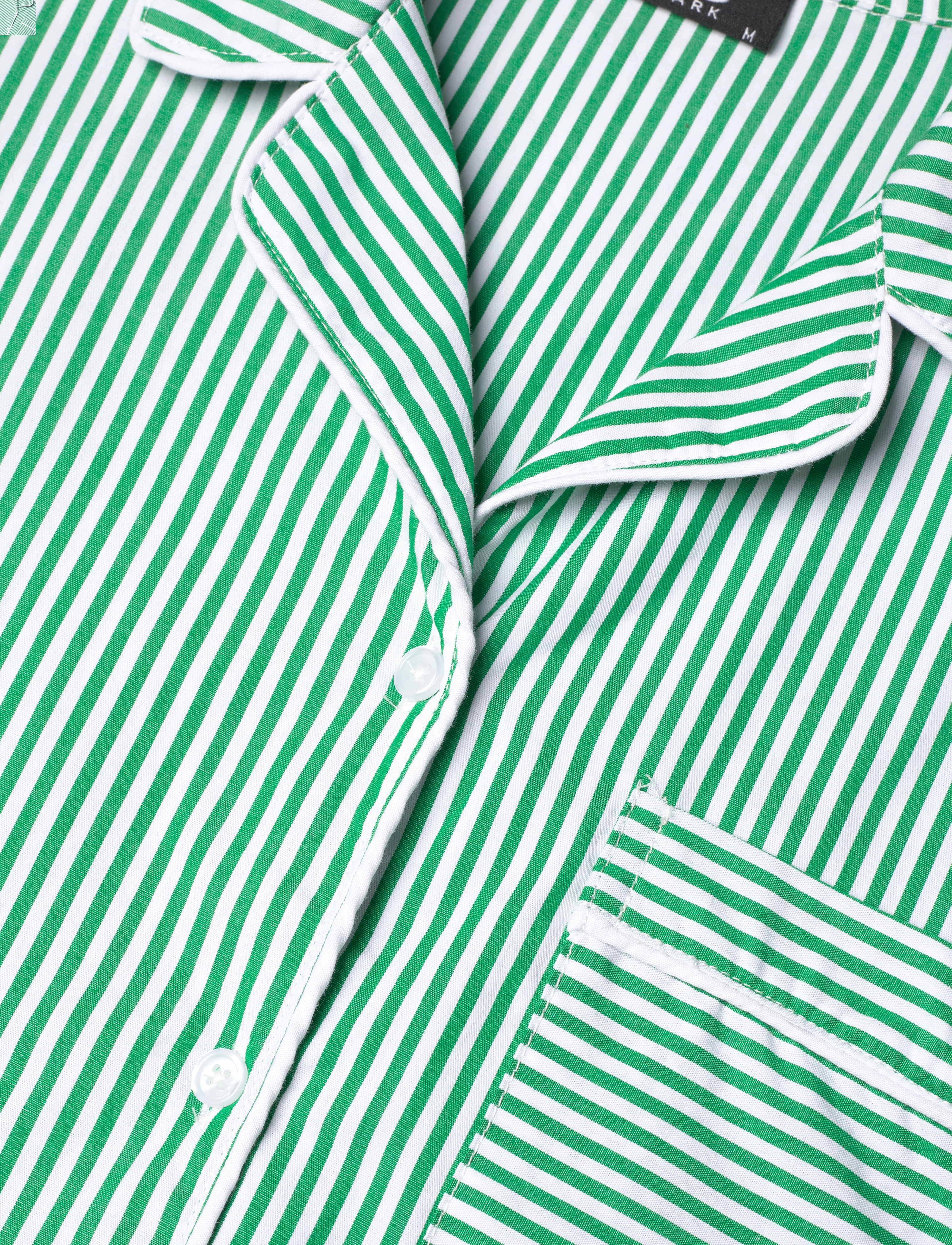 H2O - Rønne Essential Pajamas Shirt - nátttoppur - green/white - 3