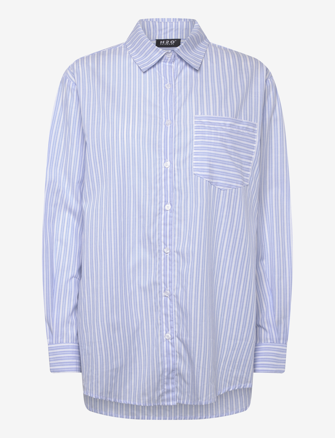 H2O - Rønne Essential Pajamas Shirt L/S - skjorter - light blue/white - 0