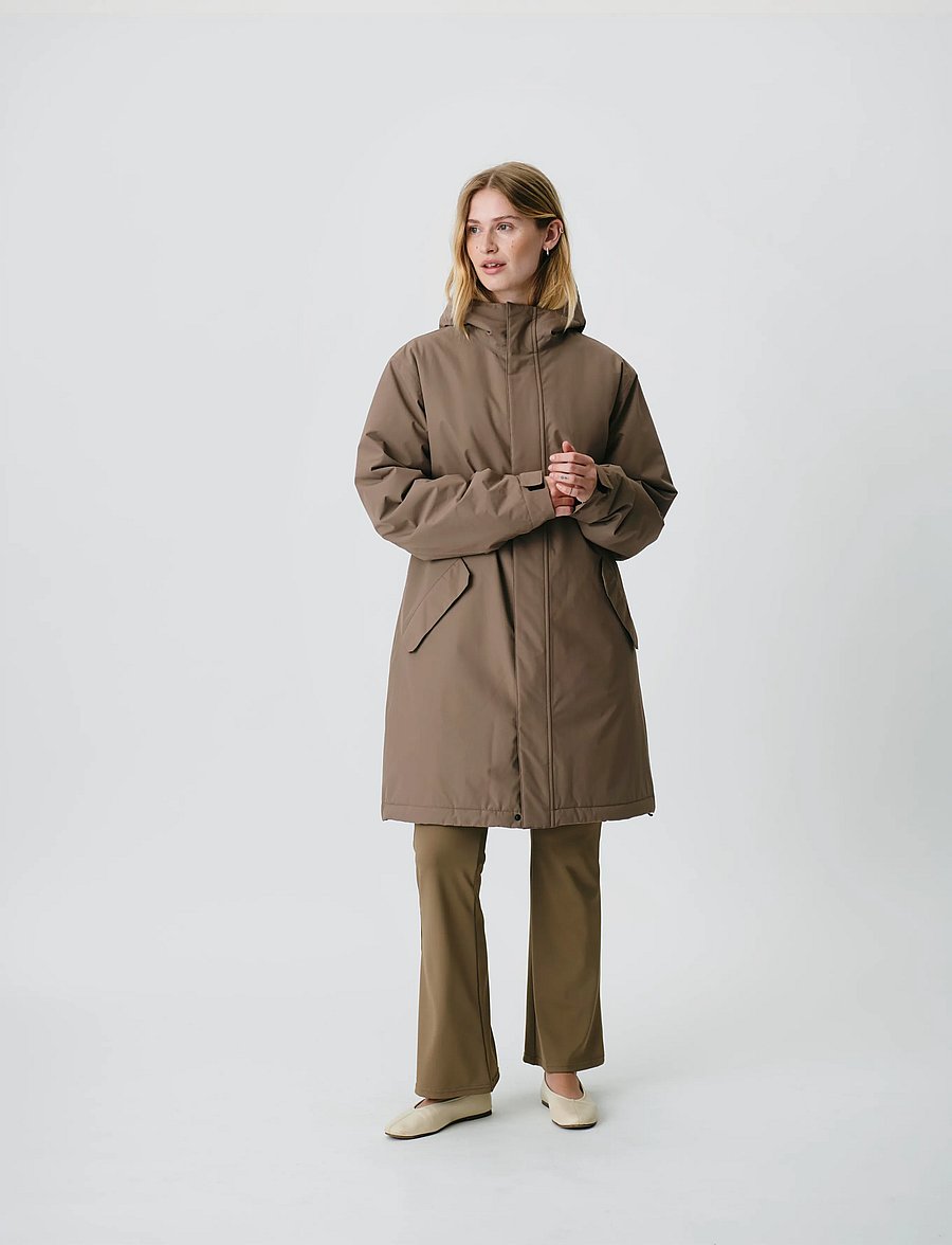H2O - Læsø Padded Long Jacket - dusty oak - 0