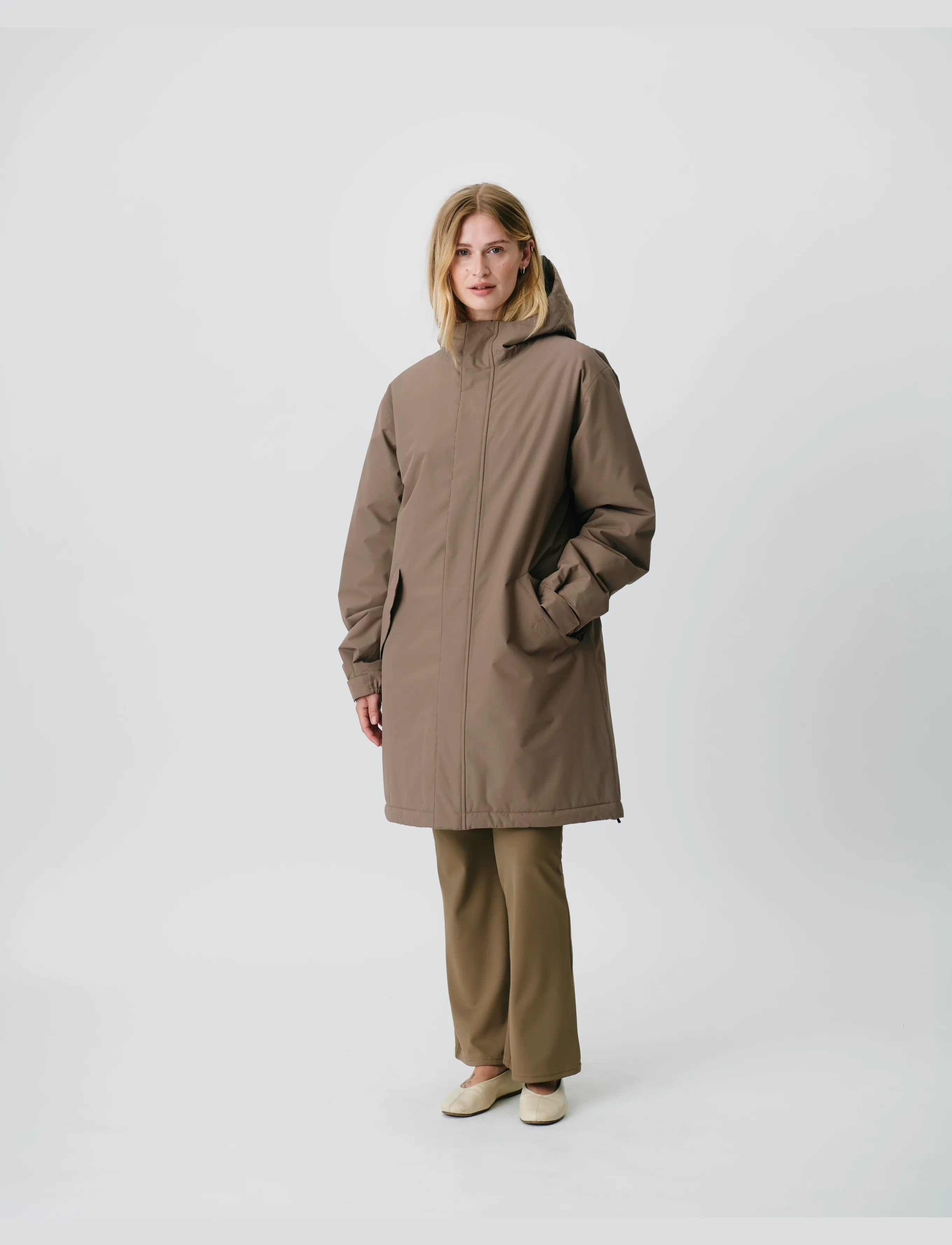 H2O - Læsø Padded Long Jacket - dusty oak - 4