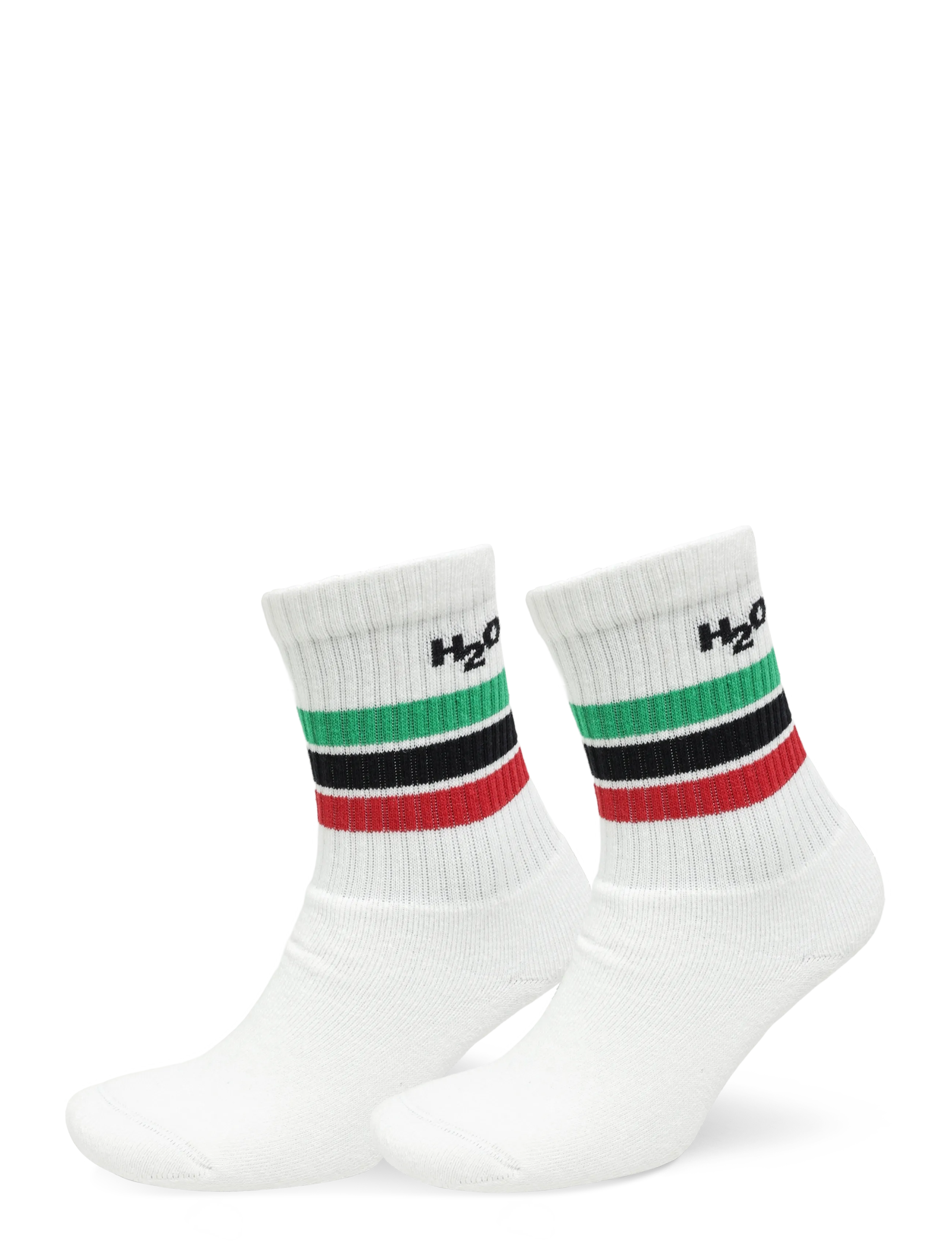 H2O 2-Pack Classic Sock - Bästsäljare Sport - WHITE/GREEN/RED / white