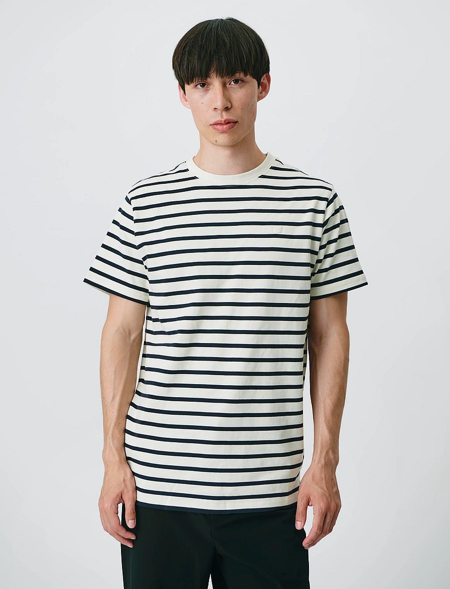 H2O - Skagen Mens Striped Tee - alussärgid ja t-särgid - cream white/navy - 0