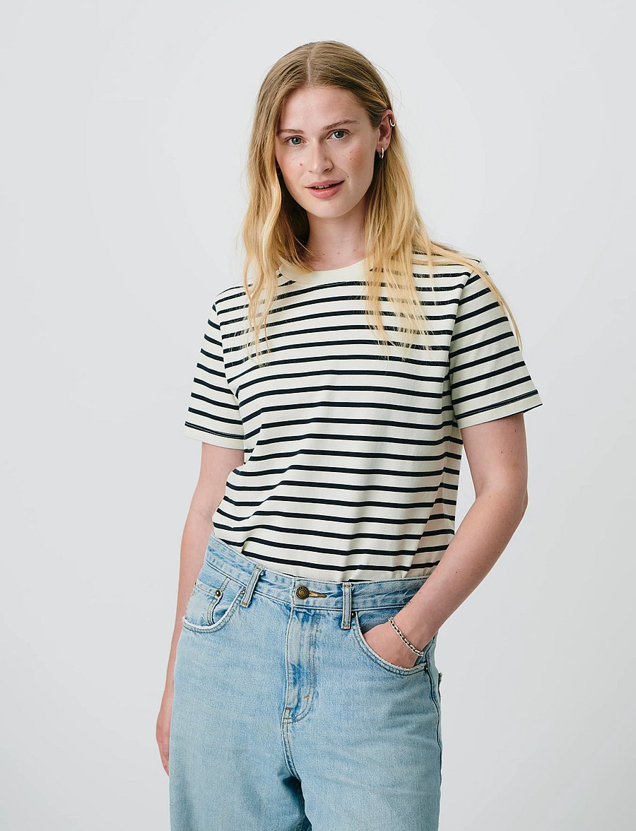H2O - Skagen Woman Striped Tee - t-shirts - cream white/navy - 0