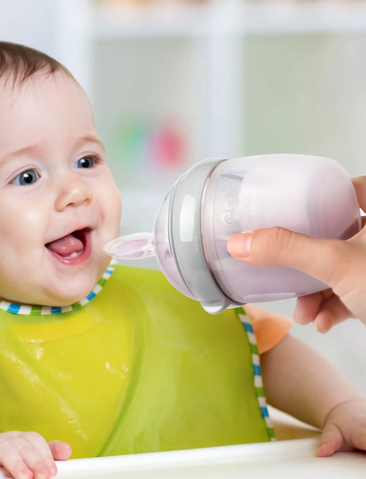 Haakaa - Haakaa Silicone Feeding Spoon Bottle 160ml - Grey - babyflaschen - grey - 4
