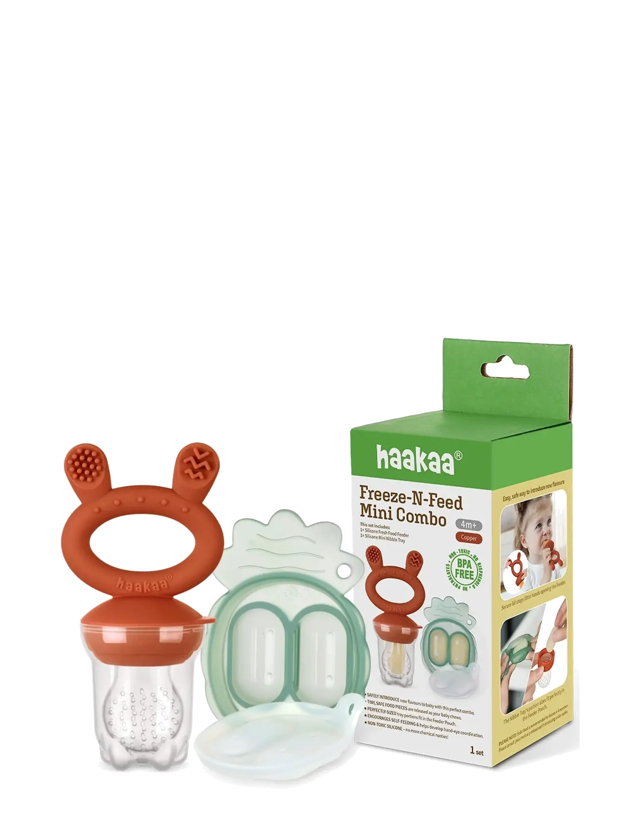 Haakaa - Haakaa food feeder + Mini nibble tray - Copper - copper - 2