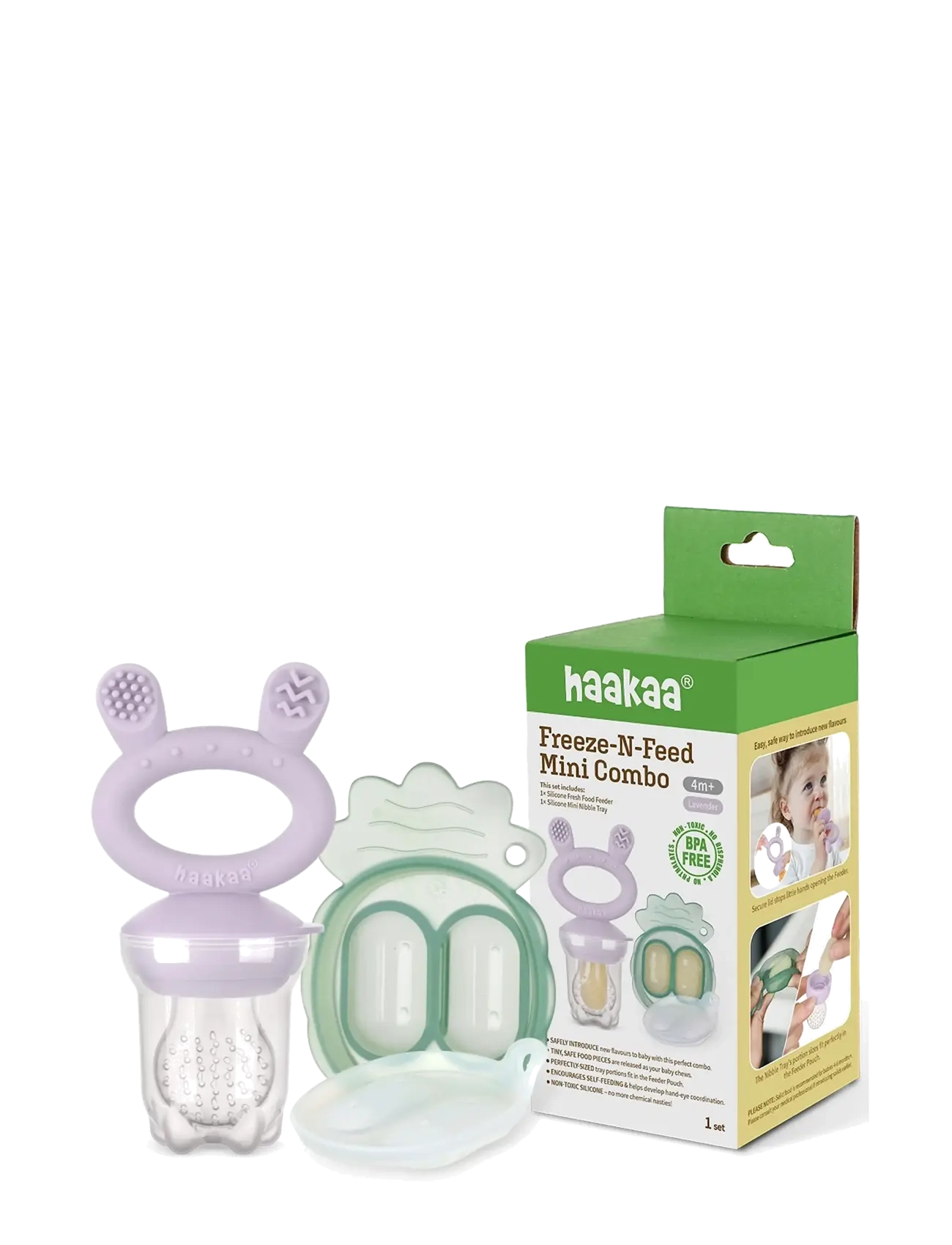Haakaa - Haakaa food feeder + Mini nibble tray - Lavender - lavender - 2