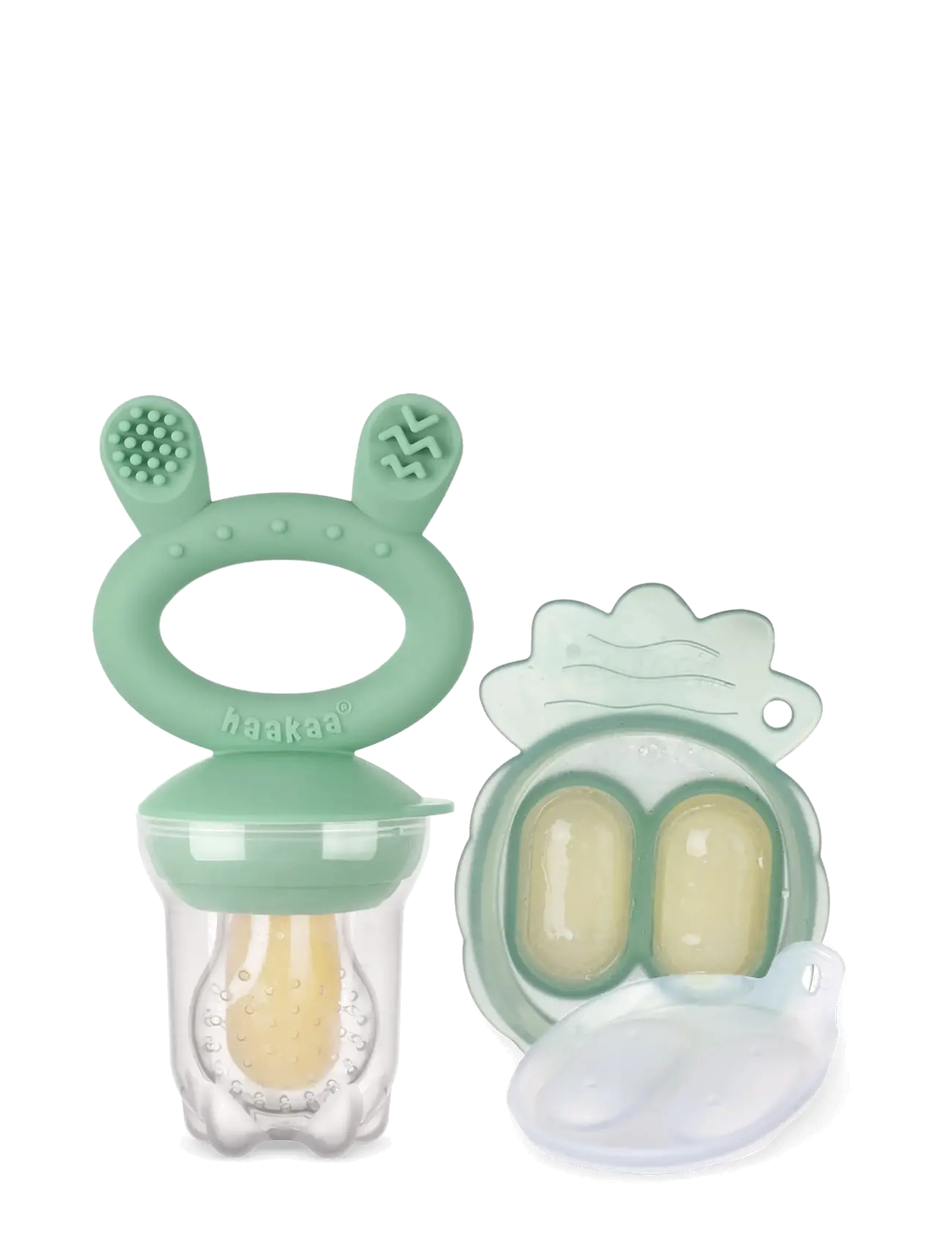 Haakaa Haakaa food feeder + Mini nibble tray - Pea Green - Beebitooted - PEA GREEN / green