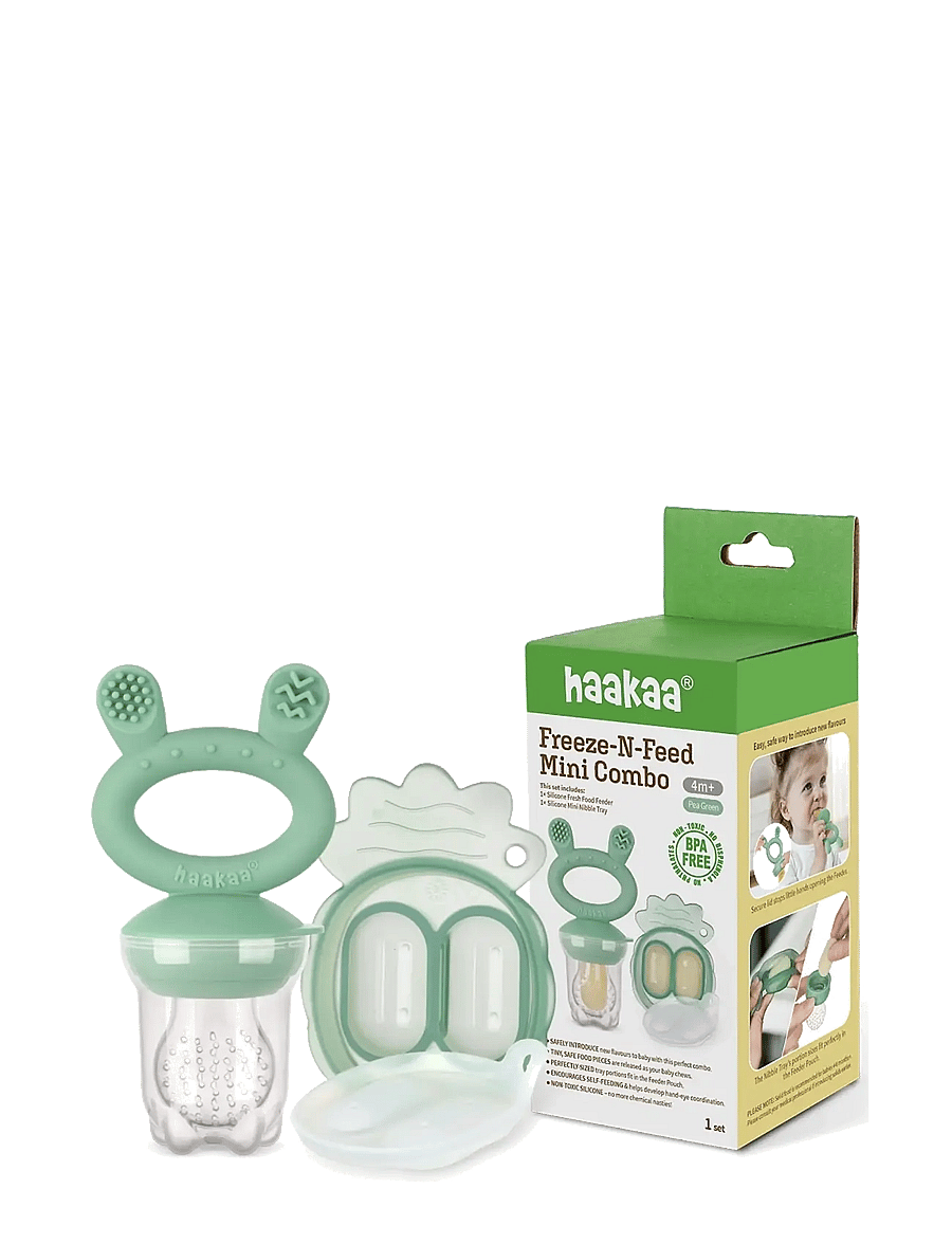 Haakaa - Haakaa food feeder + Mini nibble tray - Pea Green - pea green - 2