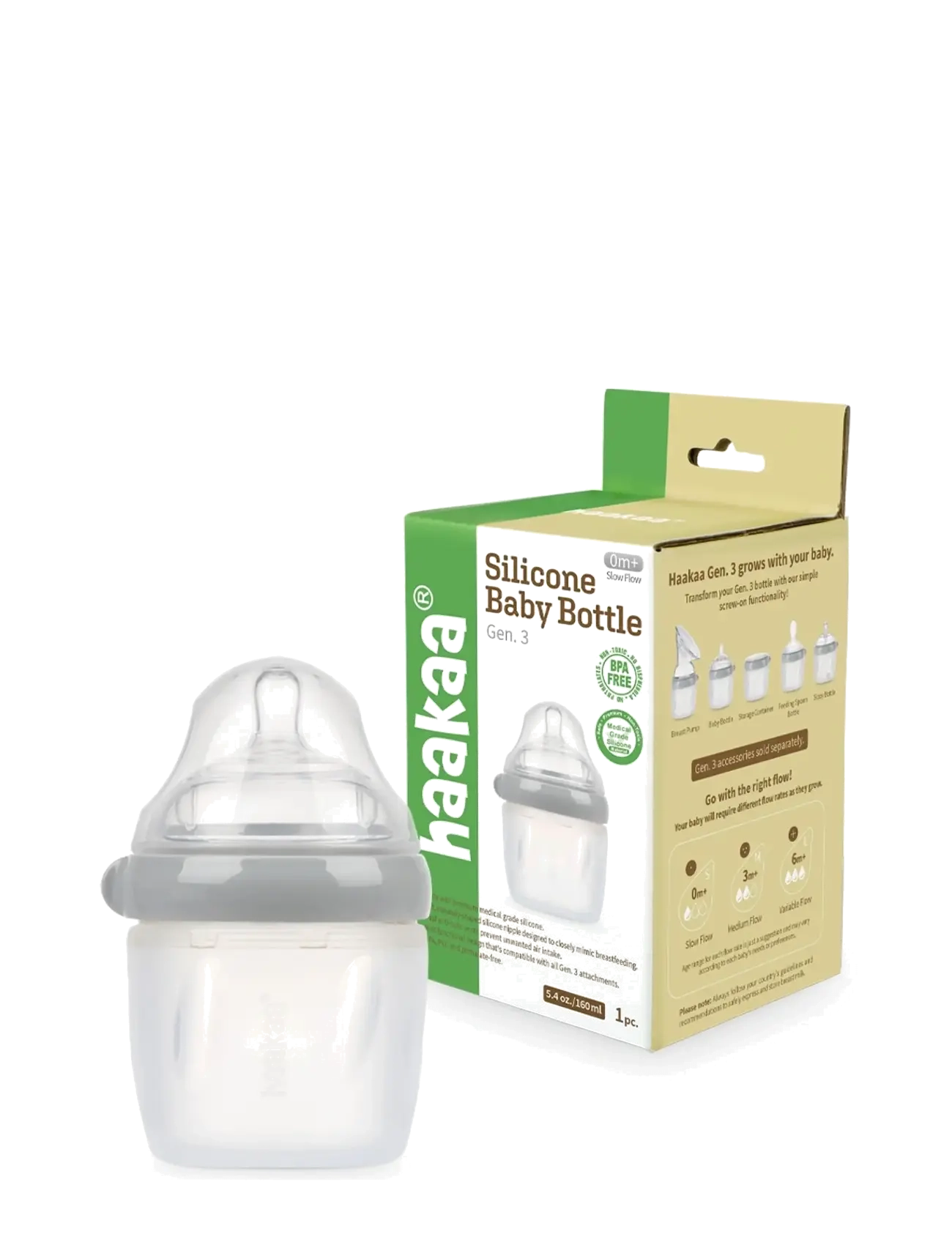 Haakaa - Haakaa Gen. 3 Baby Bottle 160ml - sutteflasker - clear - 3