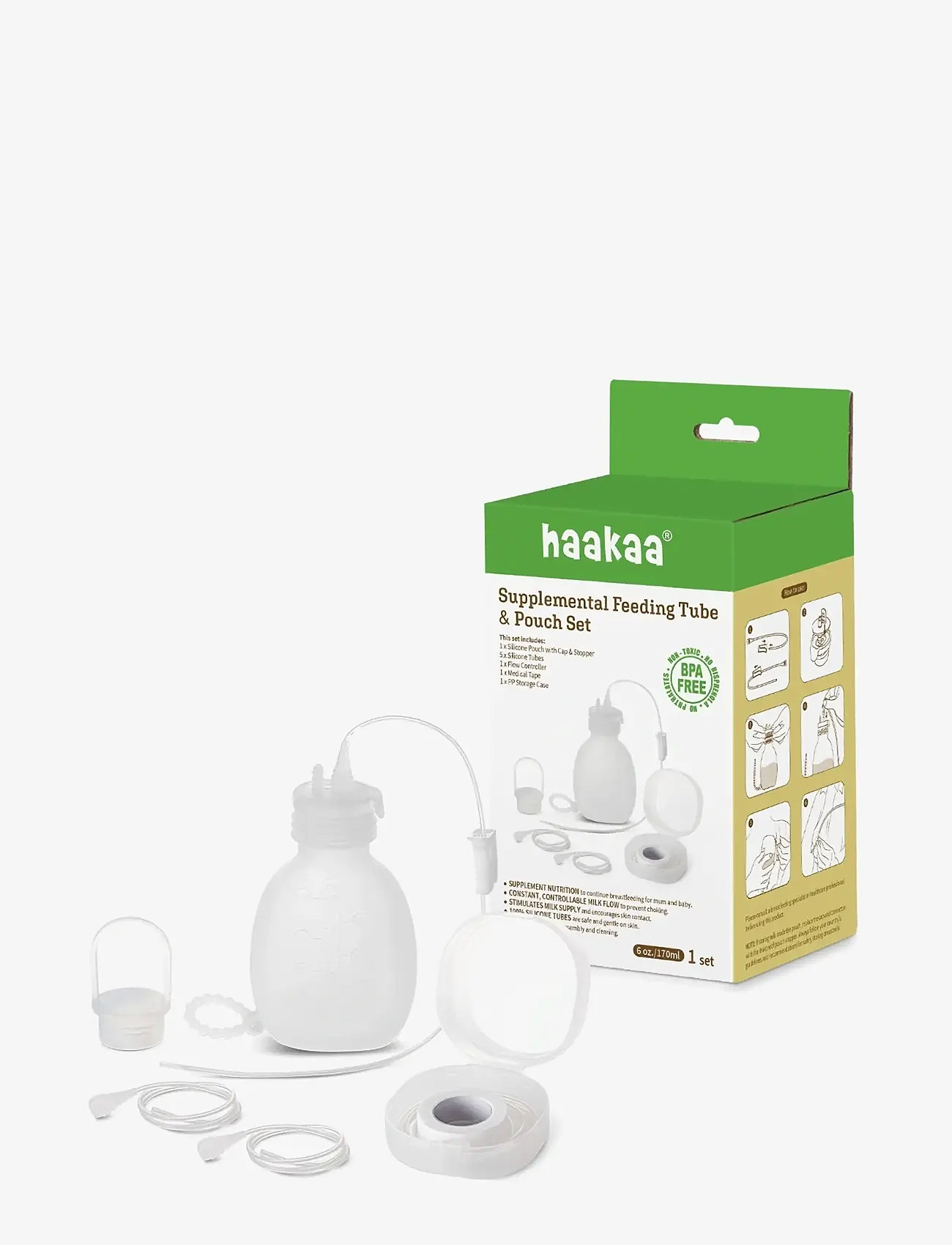 Haakaa - Haakaa Gen.3 Silicone Pouch  & Feeding Tube Set - tillbehör - clear - 2