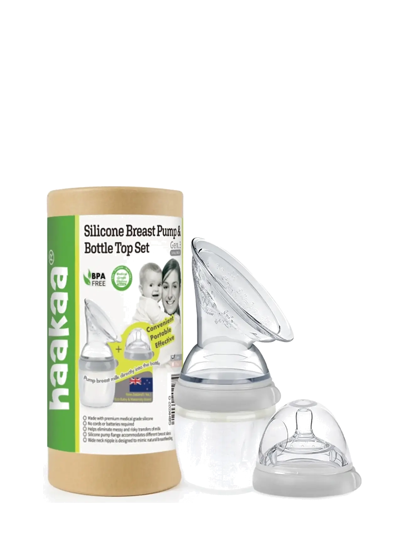 Haakaa - Haakaa Gen. 3 Brystpumpe & Flaske - 160 ml - brystpumper og tilbehør - clear - 2