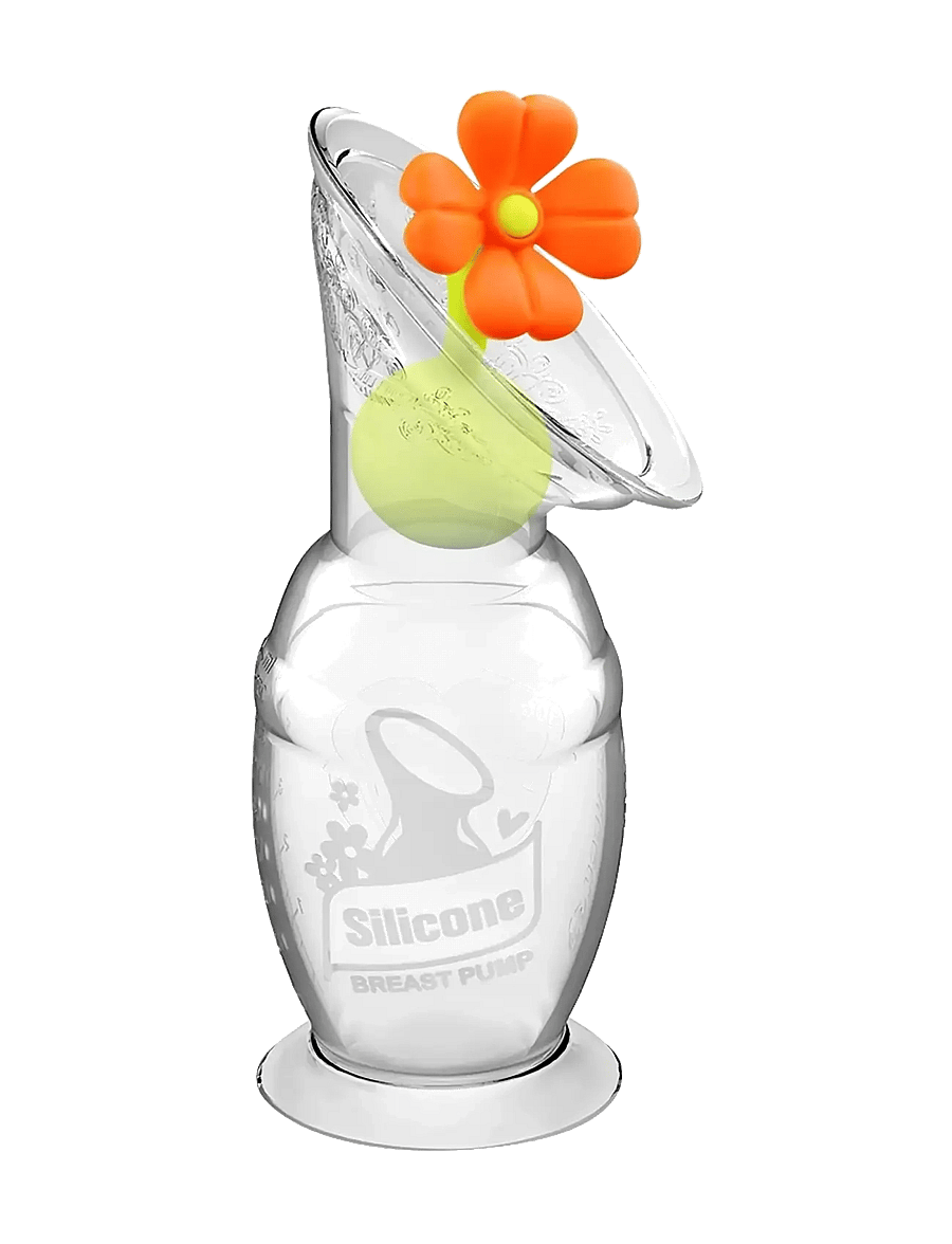 Haakaa - Haakaa brystpumpe - 100 ml med blomsterstopper - rinnapumbad ja lisatarvikud - orange - 1