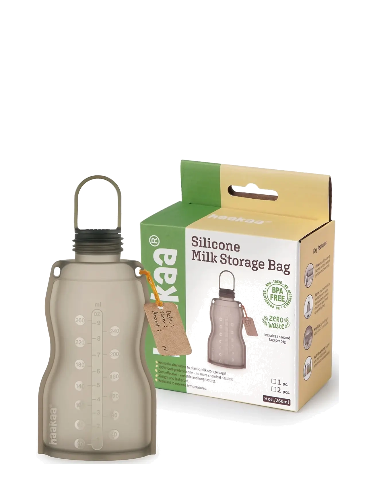 Haakaa - Haakaa Opbevaringspose til mælk 260ml - beholdere for barnemat - black - 3