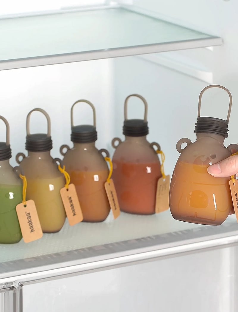 Haakaa - Haakaa Happii Bear Silikone Milk Storage Bag - 260 ml - Grey (5pc) - matlådor - grey - 5