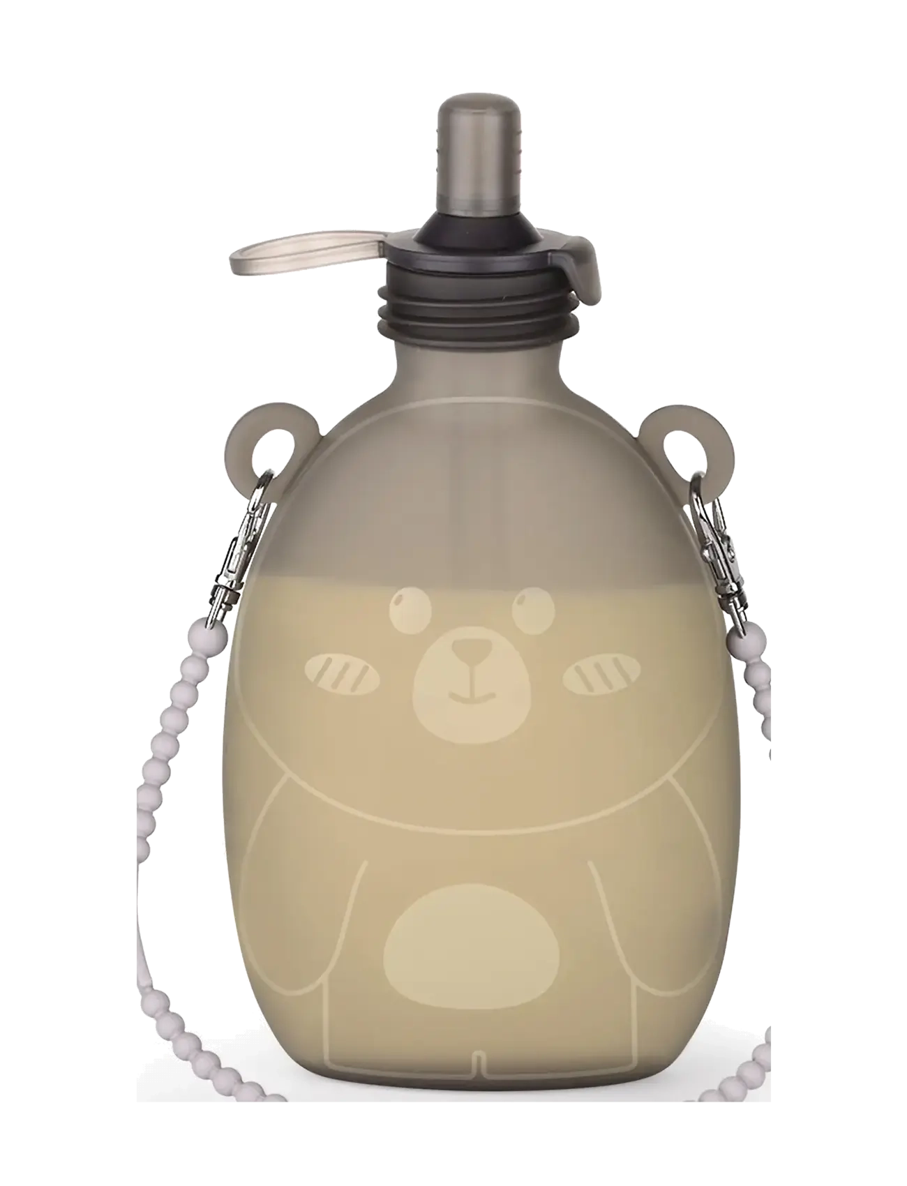 Haakaa Haakaa Happii Bear Silikone Goody Pouch w. strap - 500ml - Grey - Babyprodukter - GREY / black