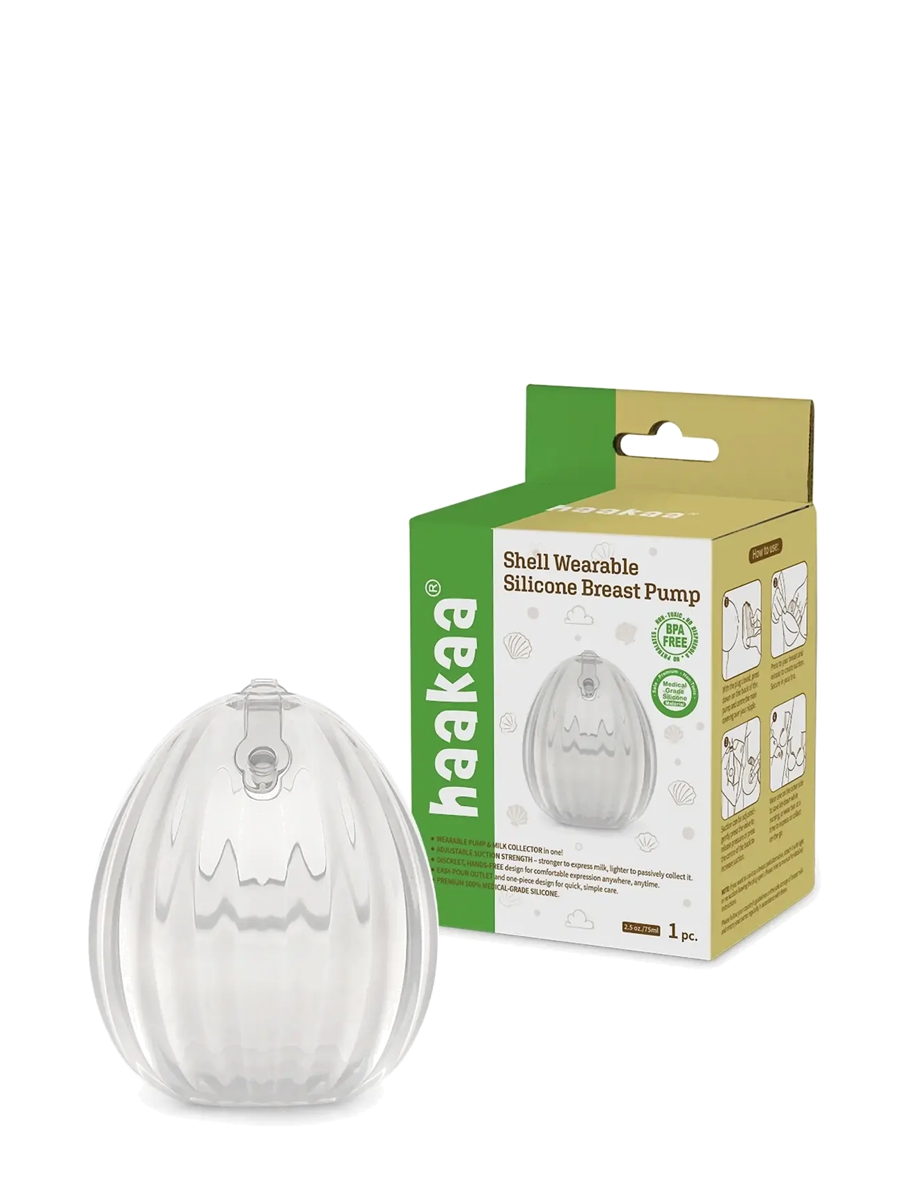 Haakaa - Haakaa Brystpumpe Musling 75ml - 1 stk - clear - 2