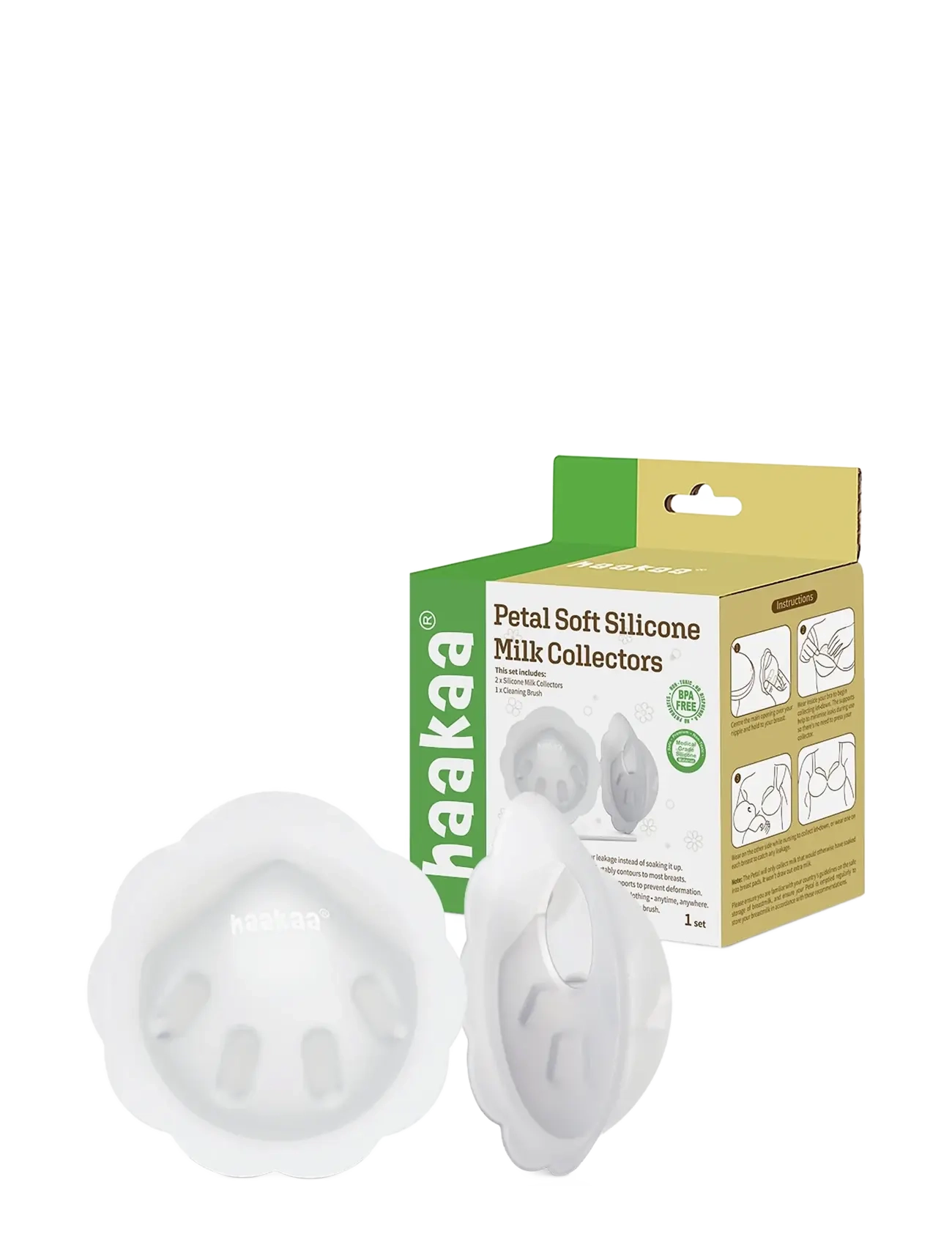 Haakaa Haakaa Petal Soft Silicone Milk collector - 2 pc - Breast pumps & accessories - CLEAR / undefined