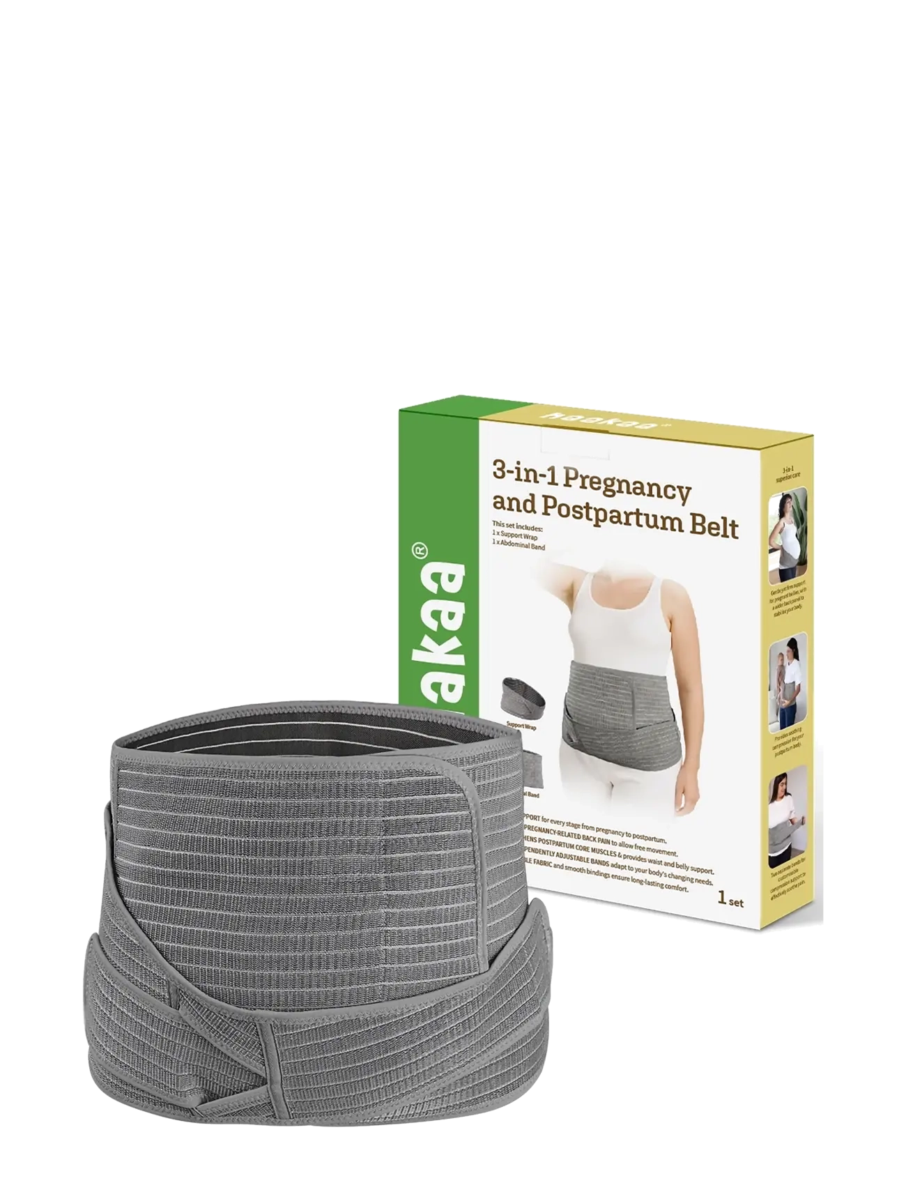 Haakaa - Haakaa 3-in-1 Pregnancy and Postpartum Belt - zwangerschapsproducten - grey - 4