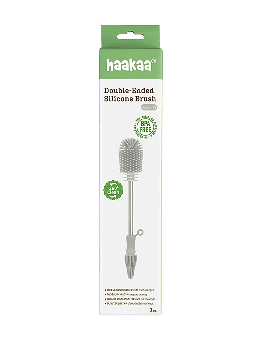 Haakaa - Haakaa Double-Ended Silicone Brush - Suva Grey - suva grey - 2