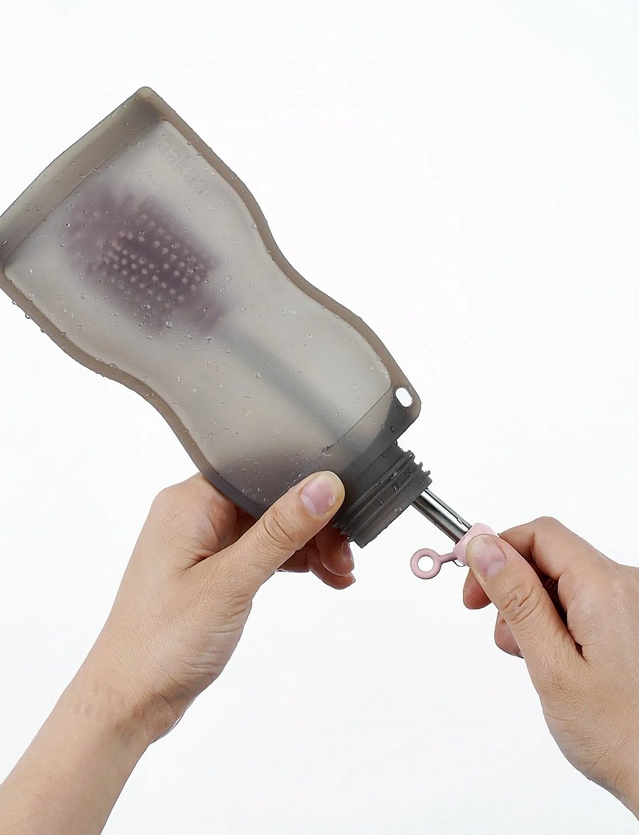 Haakaa - Haakaa Double-Ended Silicone Brush - Suva Grey - suva grey - 0